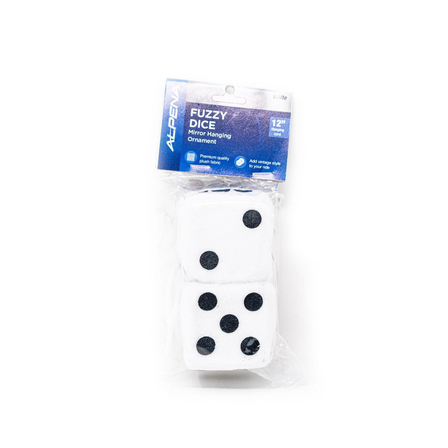 Bell Automotive White Fuzzy Dice Mirror Hanger | AutoZone