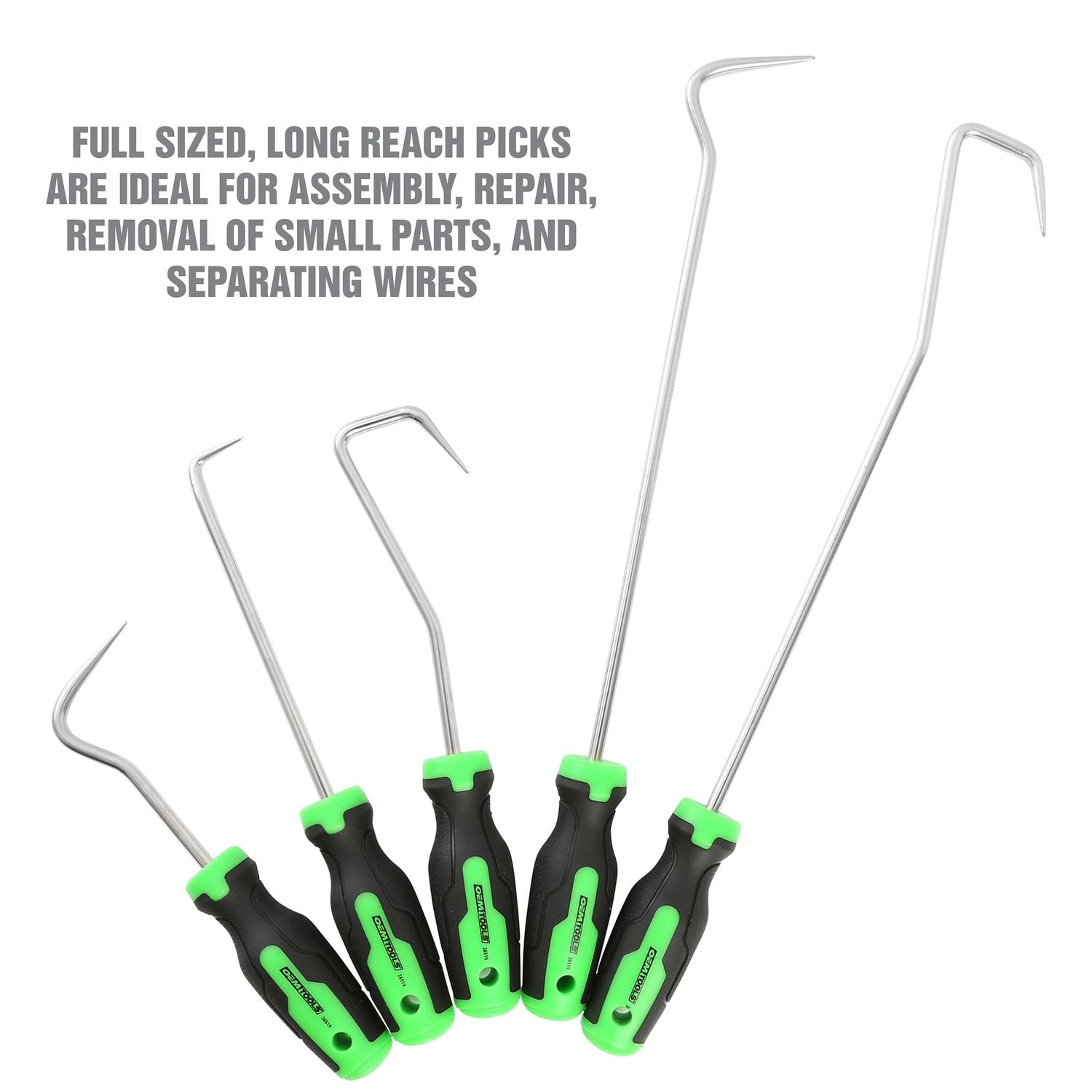 Great Neck Hook and Pick with Dual Durometer Handles Set 4 Piece for Toyota