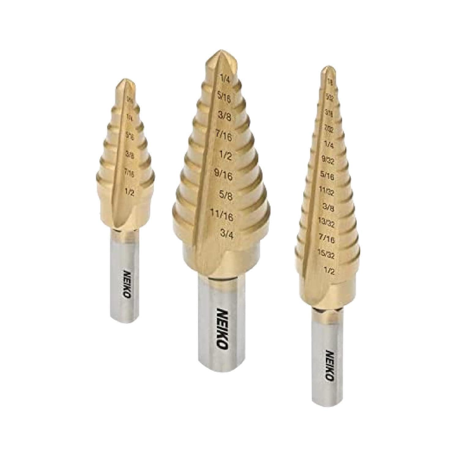 NEIKO 1/8in to 3/4in High Speed Steel, 28 Steps, Titanium Coated