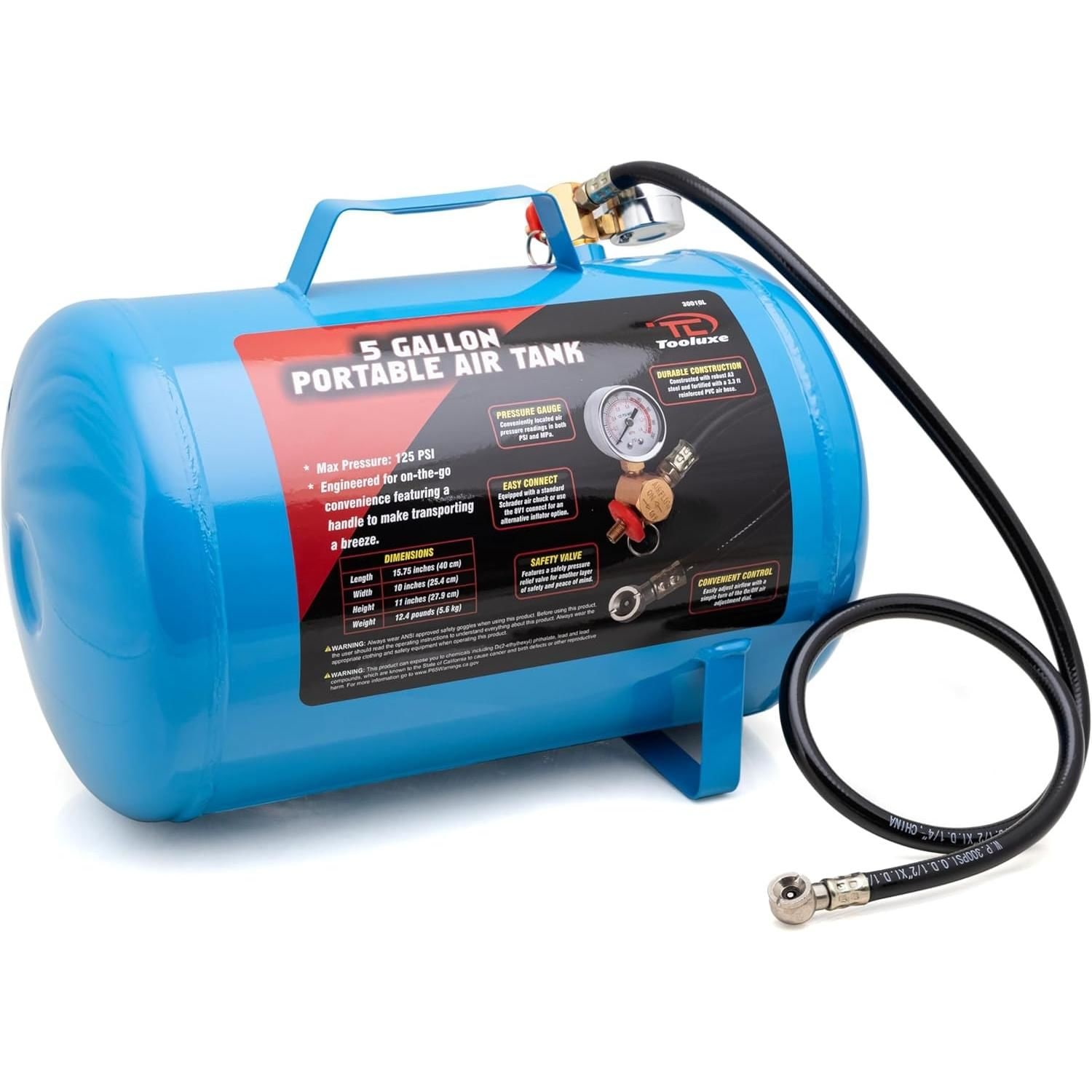 Portable Air Tanks for Pneumatic Tools, Inflating Tires, & Other Equipment