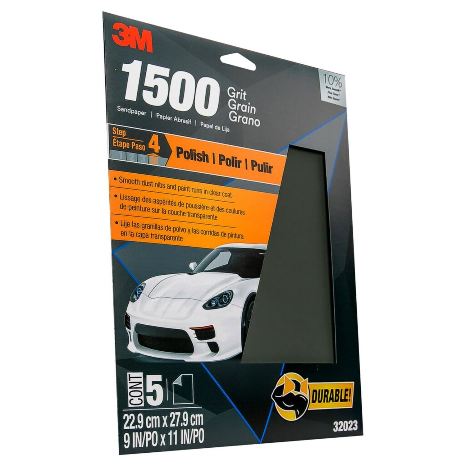 thumbnail image 2 of 3M 01999 Wet Or Dry Sandpaper Sheets – 50ct, 9x11, 3000 Grit, Auto Body Finishing 2 of 5