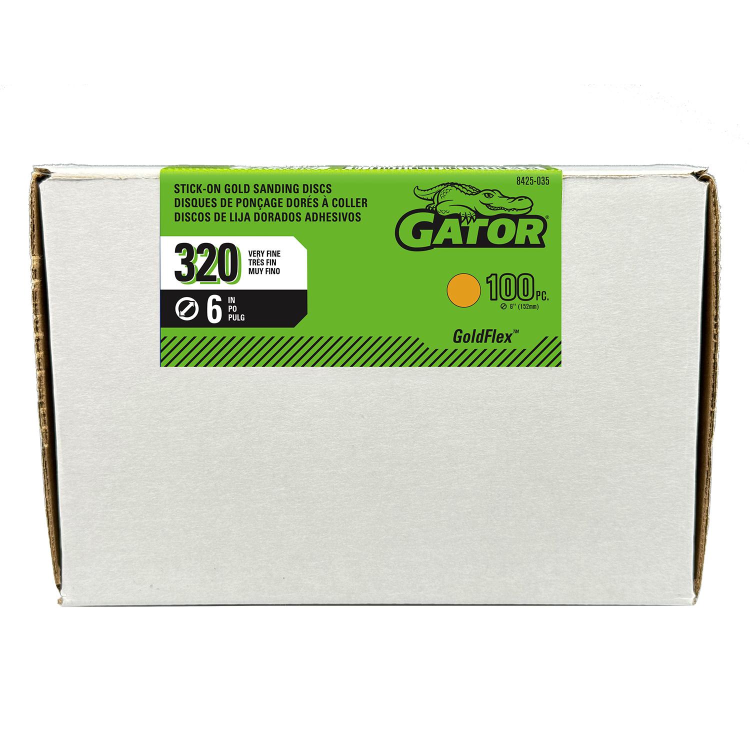 Gator 6in 320 Grit Gold PSA Roll 100 Pack | AutoZone