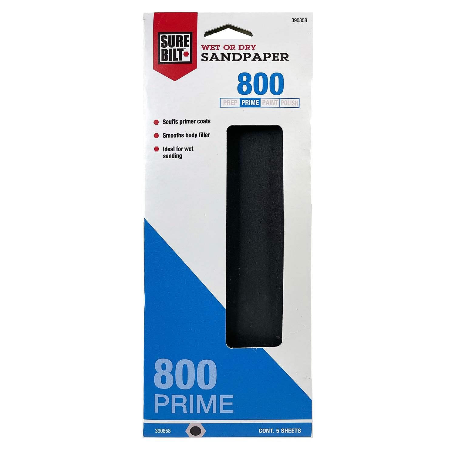SureBilt 800 Grit 3 2/3in x 9in Wet or Dry Sandpaper 5 Pack | AutoZone