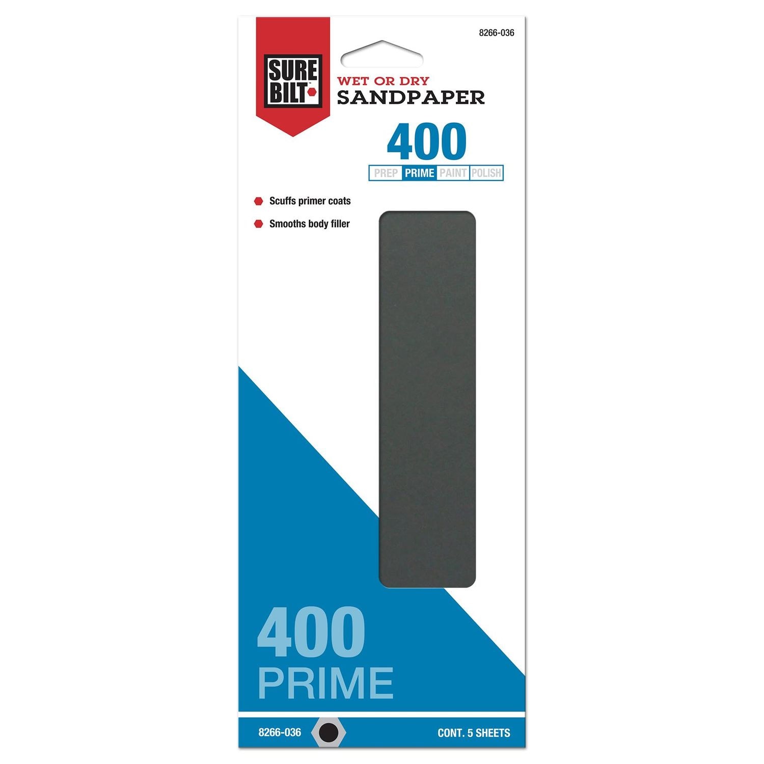 SureBilt 400 Grit 1/3 Sheet Waterproof Sandpaper 5 Pack | AutoZone