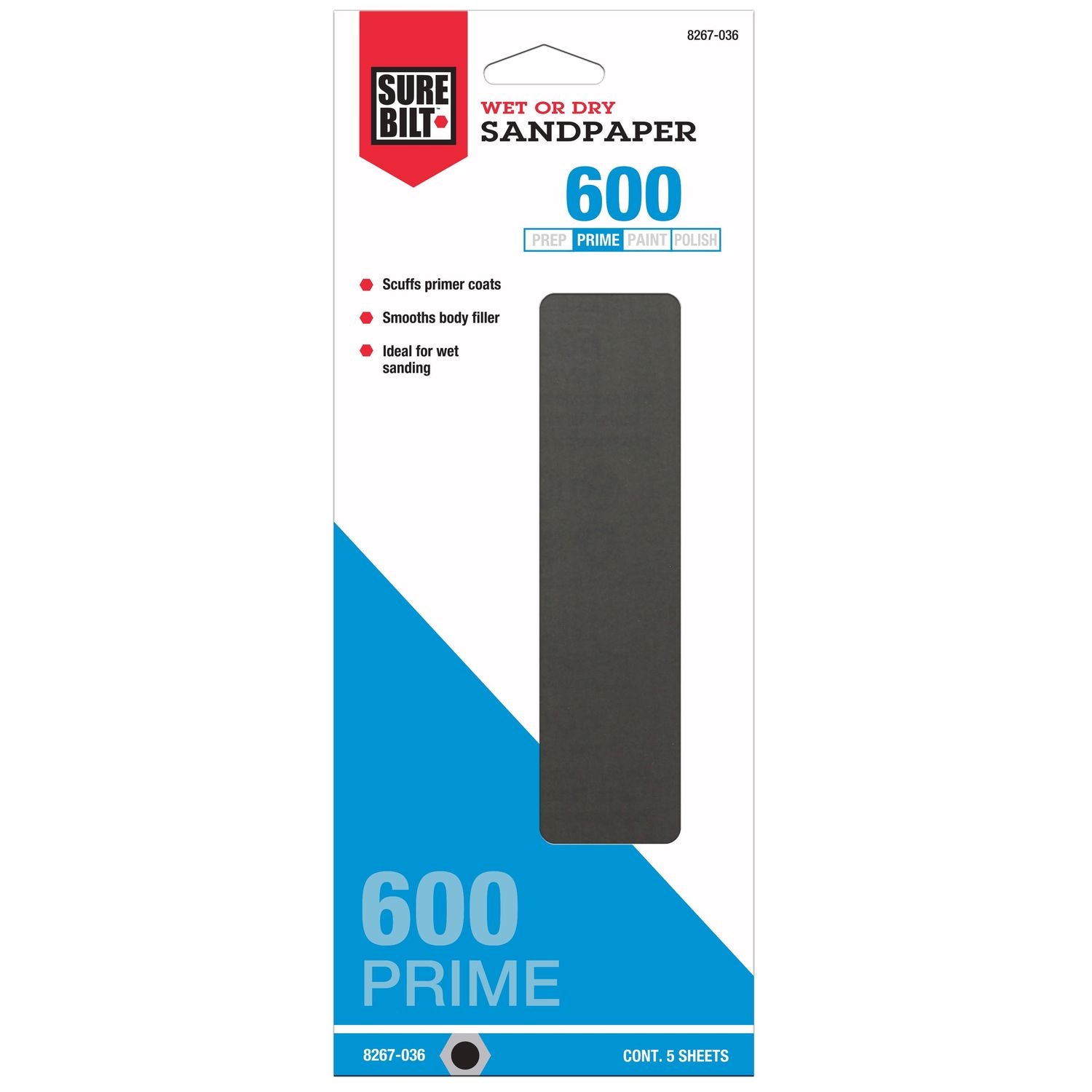SureBilt 600 Grit 1/3 Sheet Waterproof Sandpaper 5 Pack | AutoZone