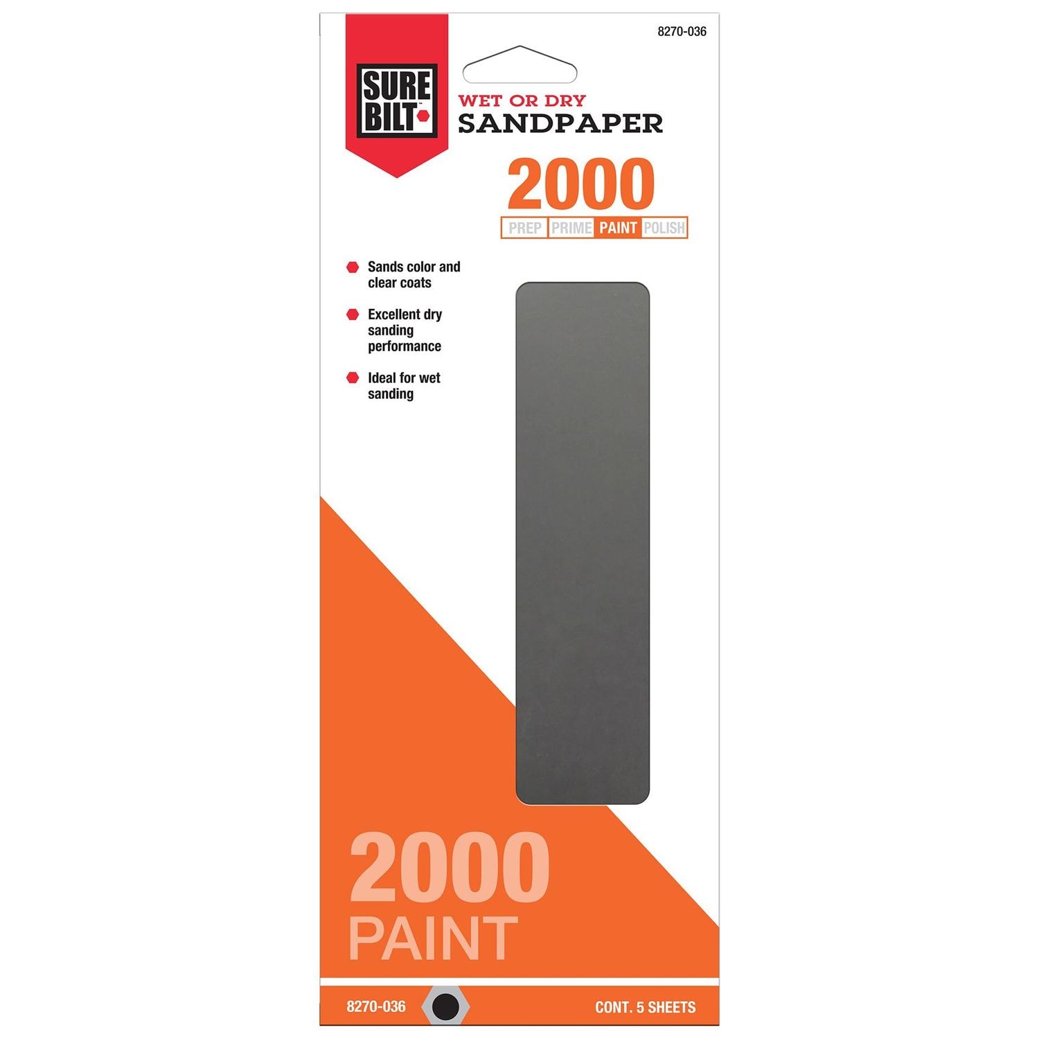 SureBilt 2000 Grit 1/3 Sheet Waterproof Sandpaper 5 Pack | AutoZone