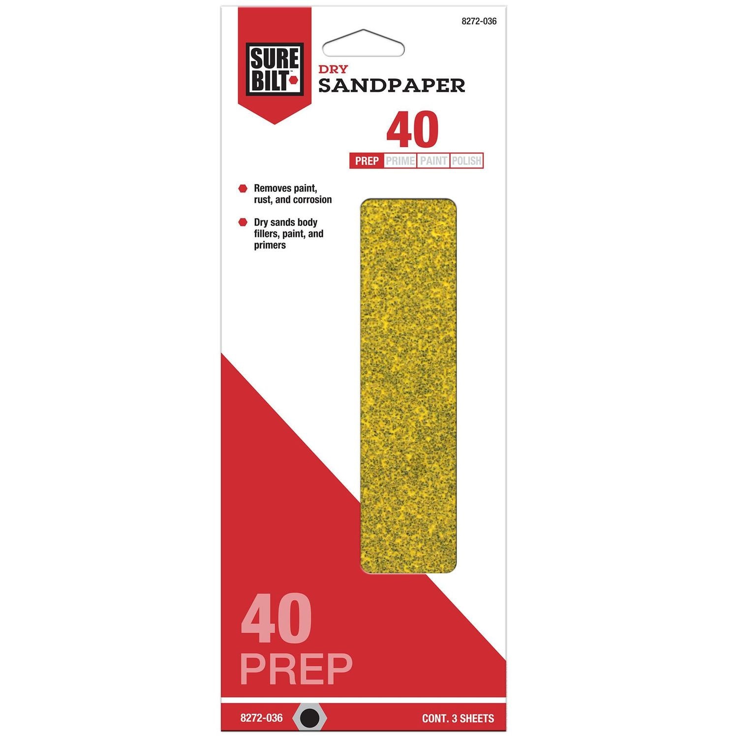 サンダー石山ページ SureBilt 40 Grit 1/3 Sheet Gold Sandpaper 3 Pack | AutoZone