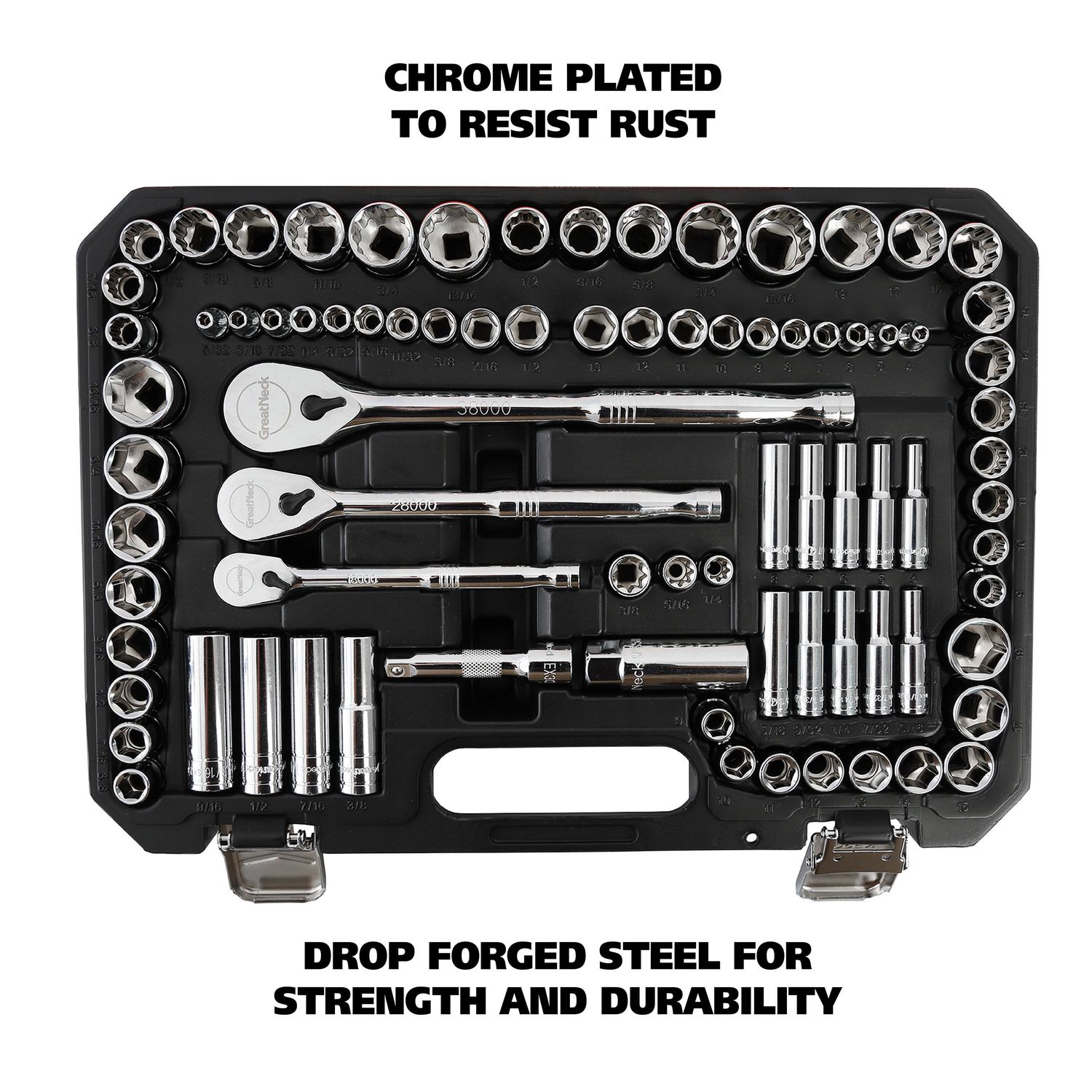 Great Neck Multi-Drive Ratchet and Socket SAE/Metric Tool Set 82
