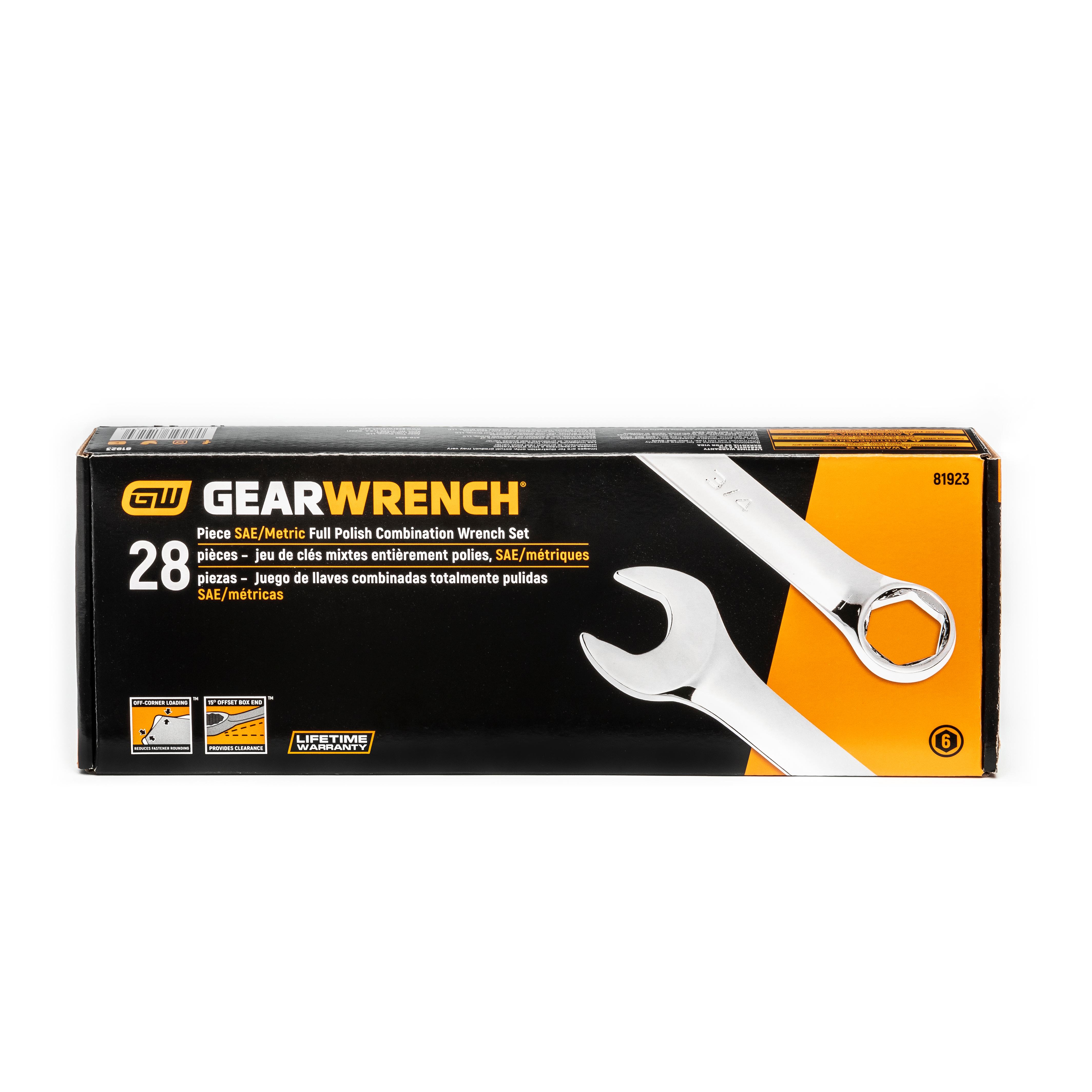 GEARWRENCH コンビネーションレンチ６本セット GearWrench 6 Point Combination SAE and Metric Wrench Set 28 Piece