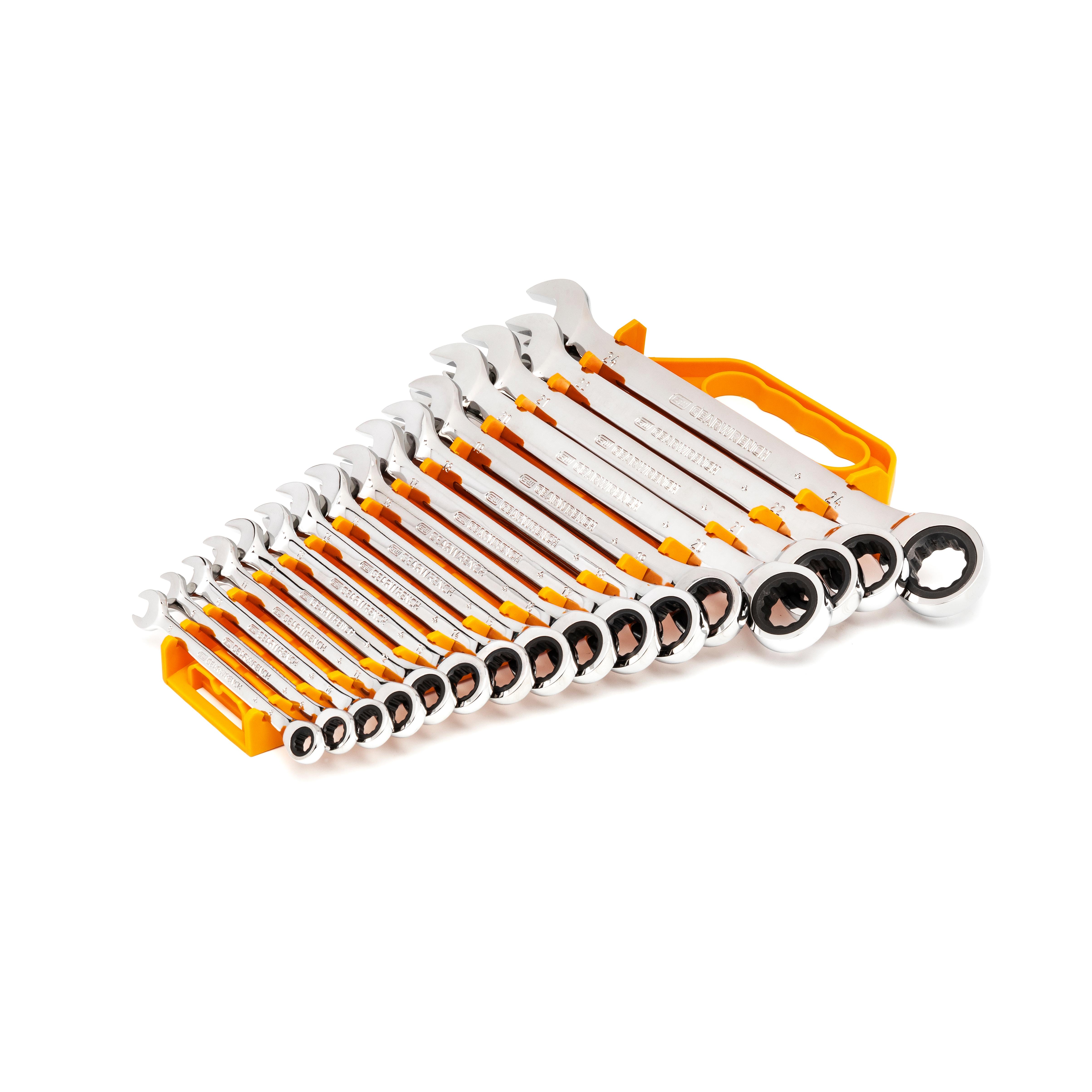 GearWrench Metric Combination Ratcheting Wrench Set 16 Piece