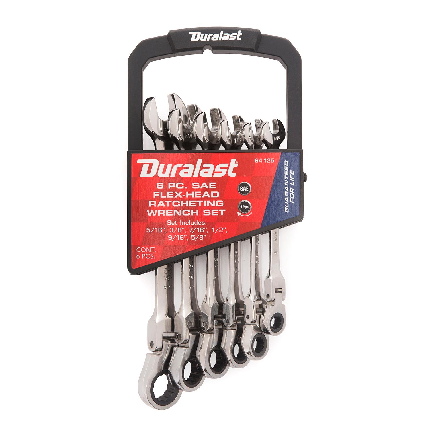 Duralast SAE Flex Head Ratcheting Wrench Set 6 Piece | AutoZone