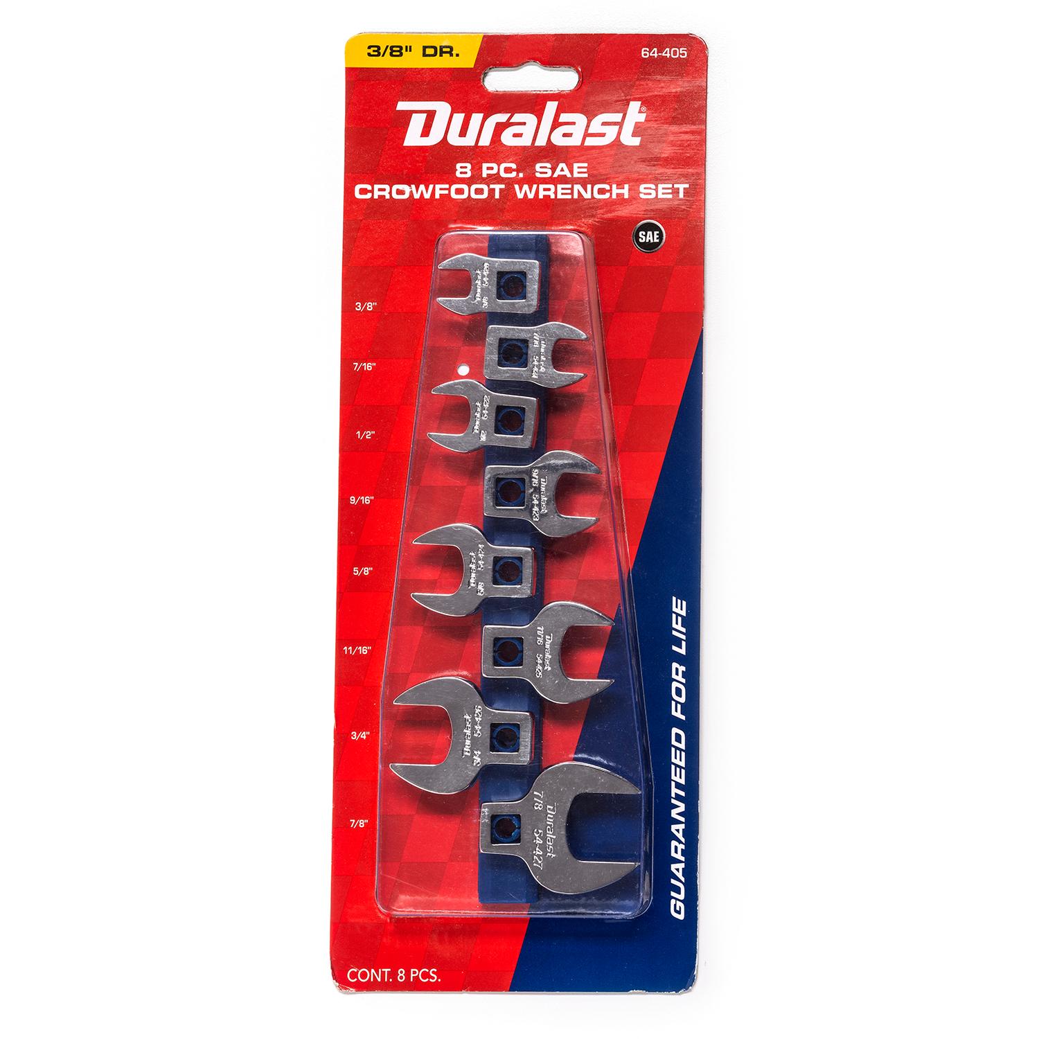 Duralast SAE Crowfoot Wrench Set 8 Piece