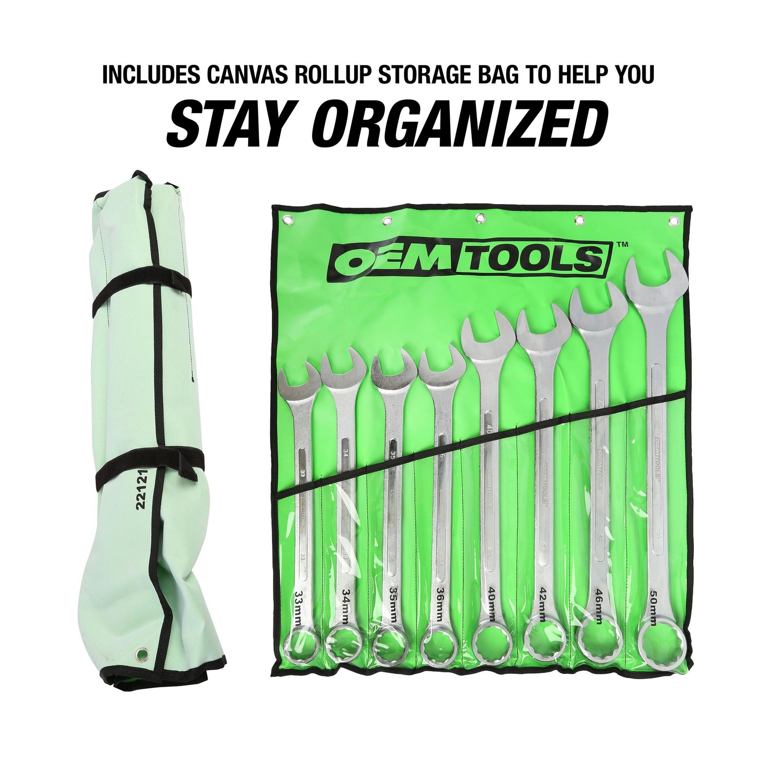 OEMTOOLS 33mm To 50mm Combination Jumbo Wrench 8 Piece | AutoZone