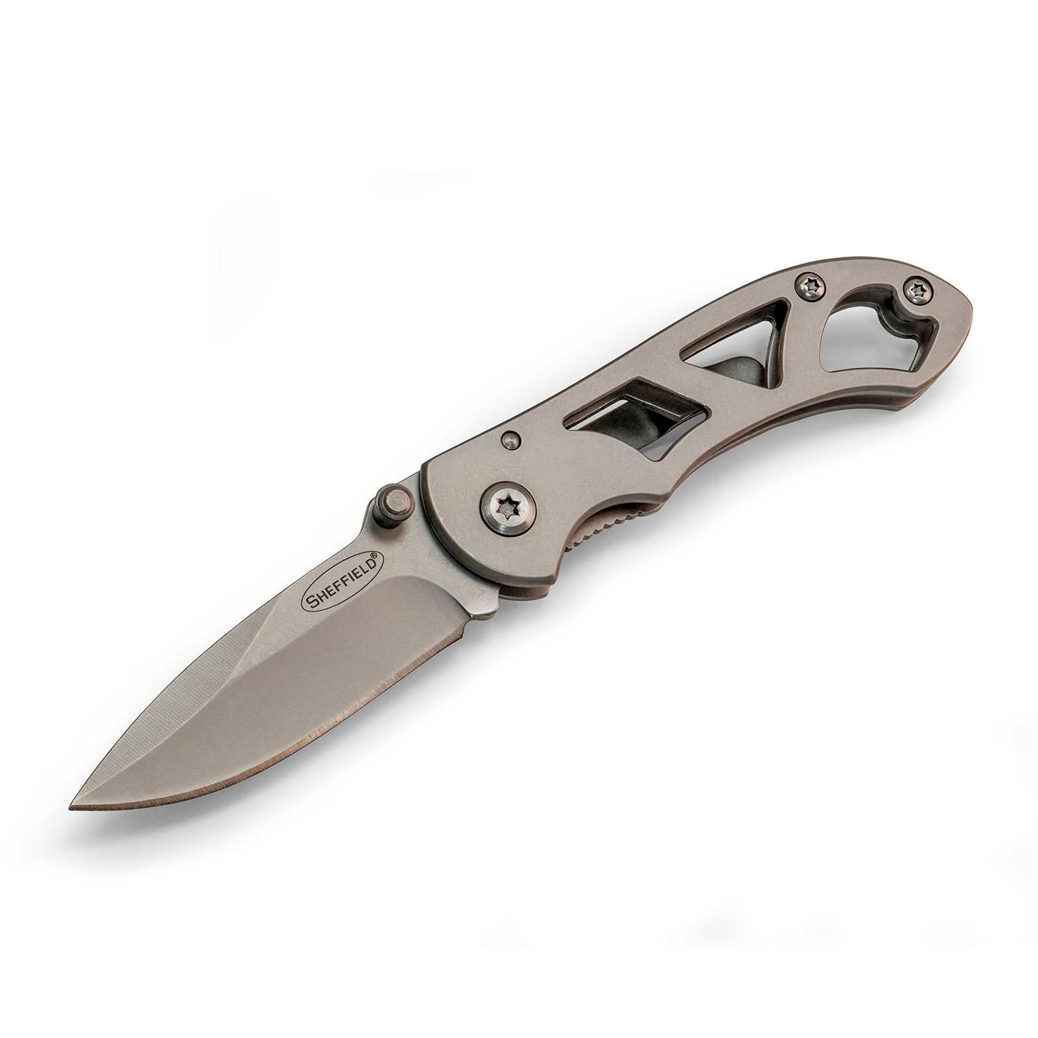 Sheffield 2 1/4in Alloy Series Skeleframe Drop Point Folding Knife