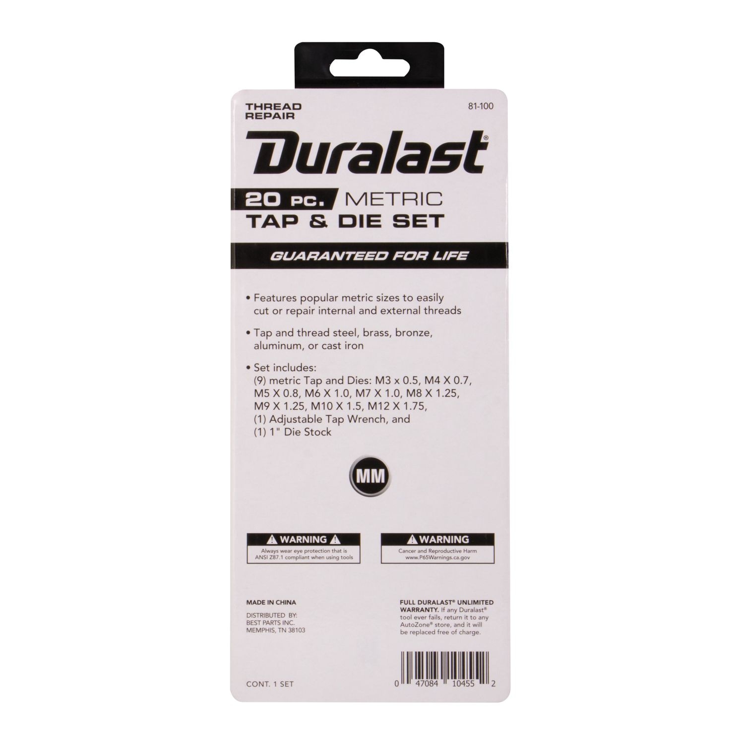 Duralast Metric Tap and Die Set 20 Piece | AutoZone