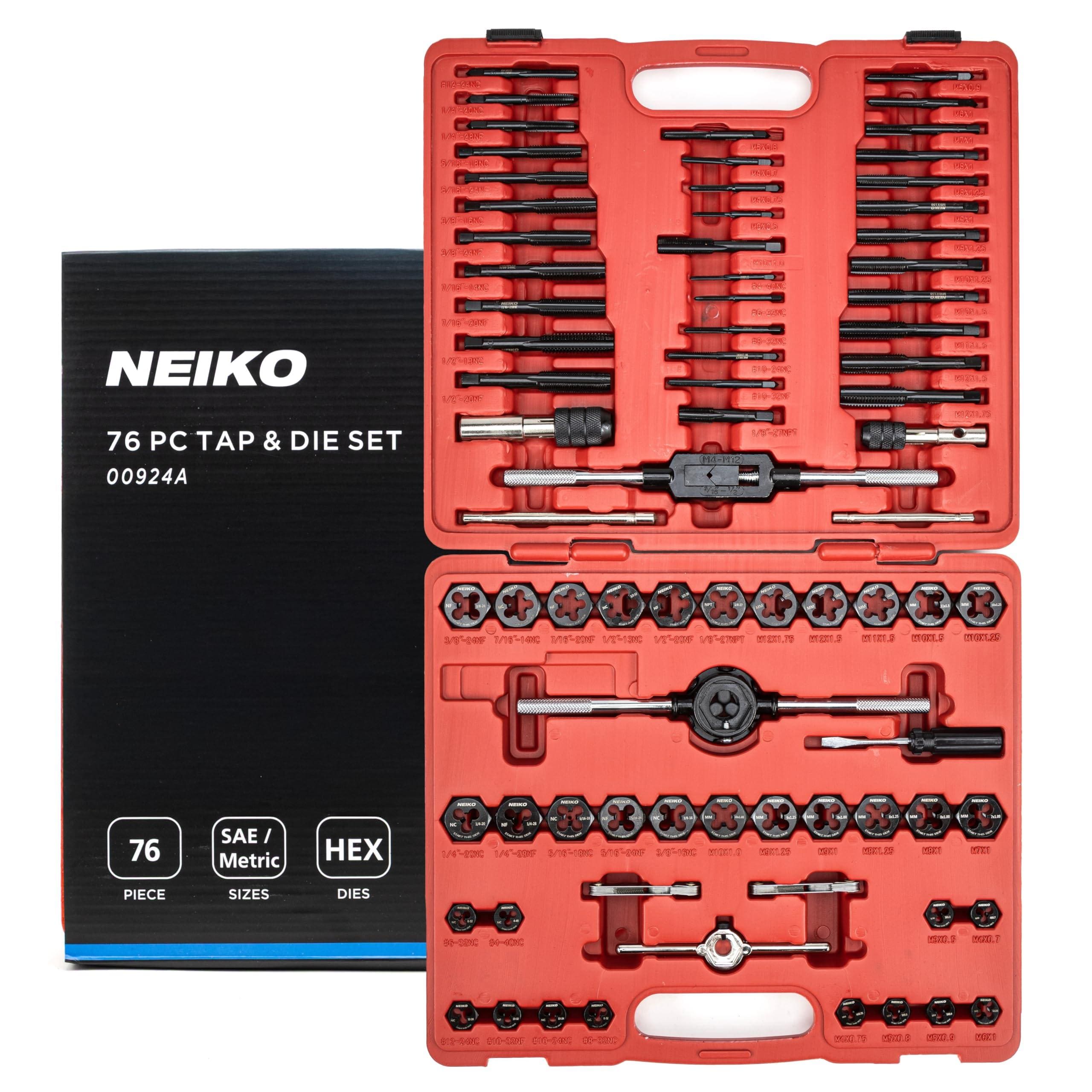 NEIKO Tap and Die Set, Metric and SAE, UNC, UNF, and NPT Threads