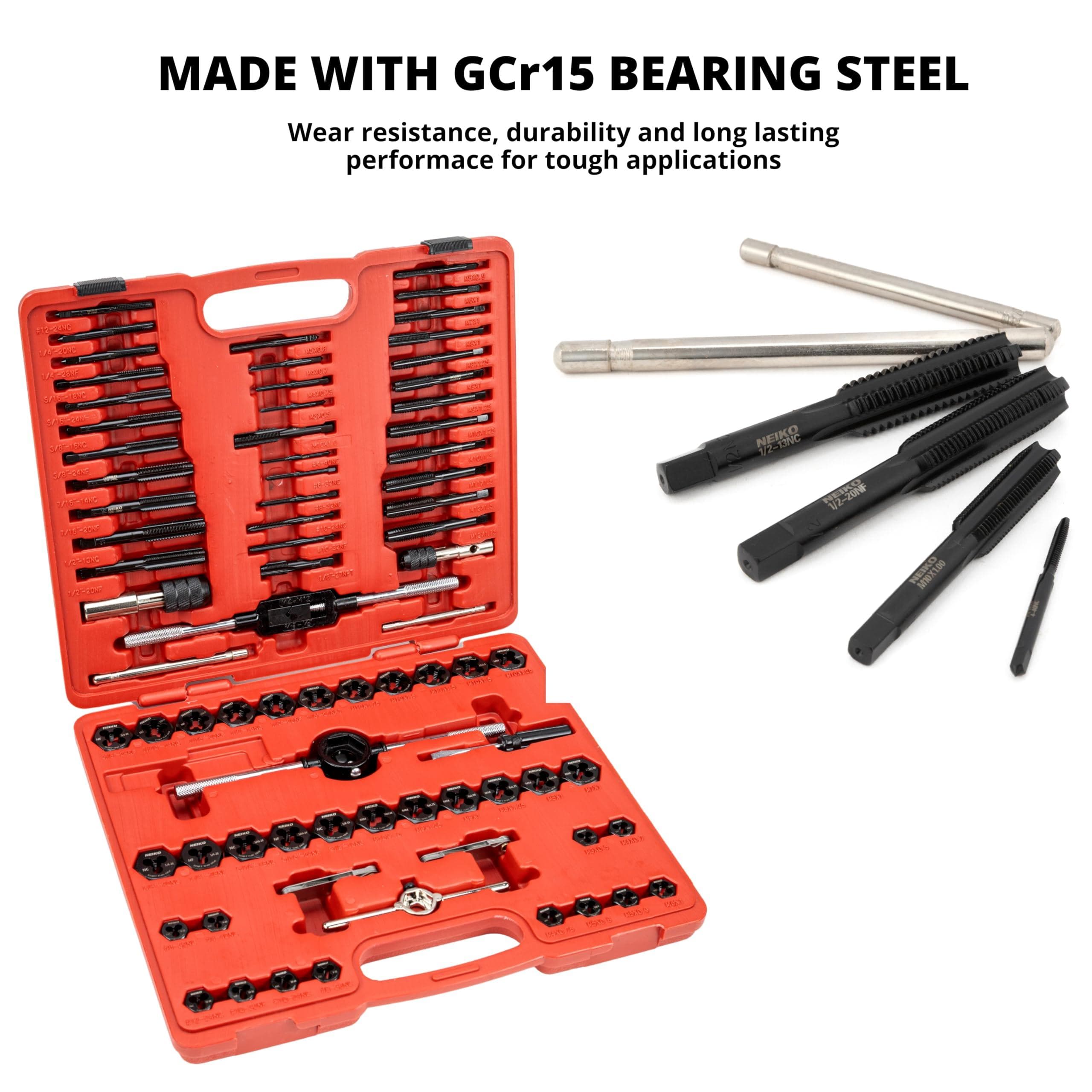 10k ペンダントヘッド リングセット NEIKO Tap and Die Set, Metric and SAE, UNC, UNF, and NPT Threads