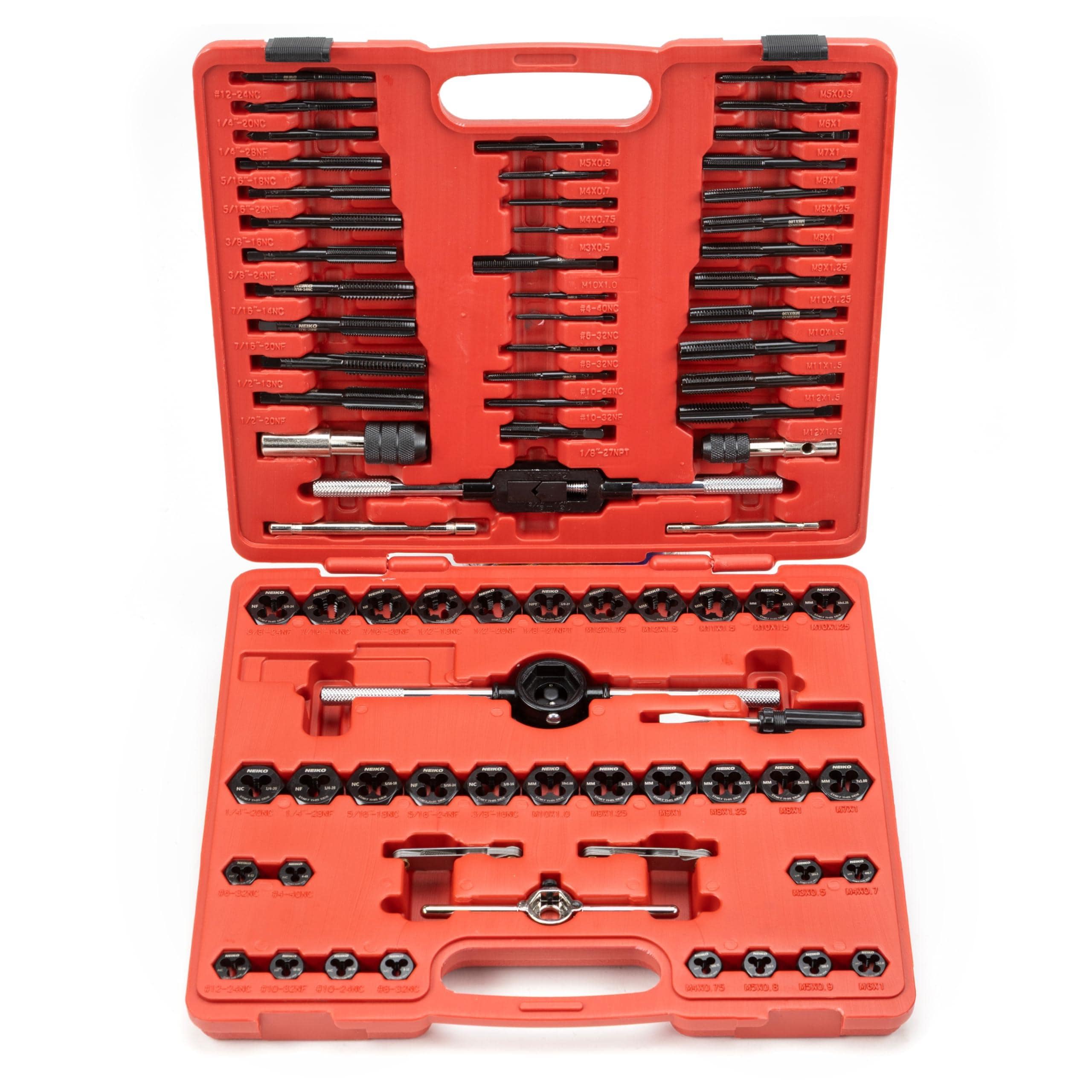 NEIKO Tap and Die Set, Metric and SAE, UNC, UNF, and NPT Threads