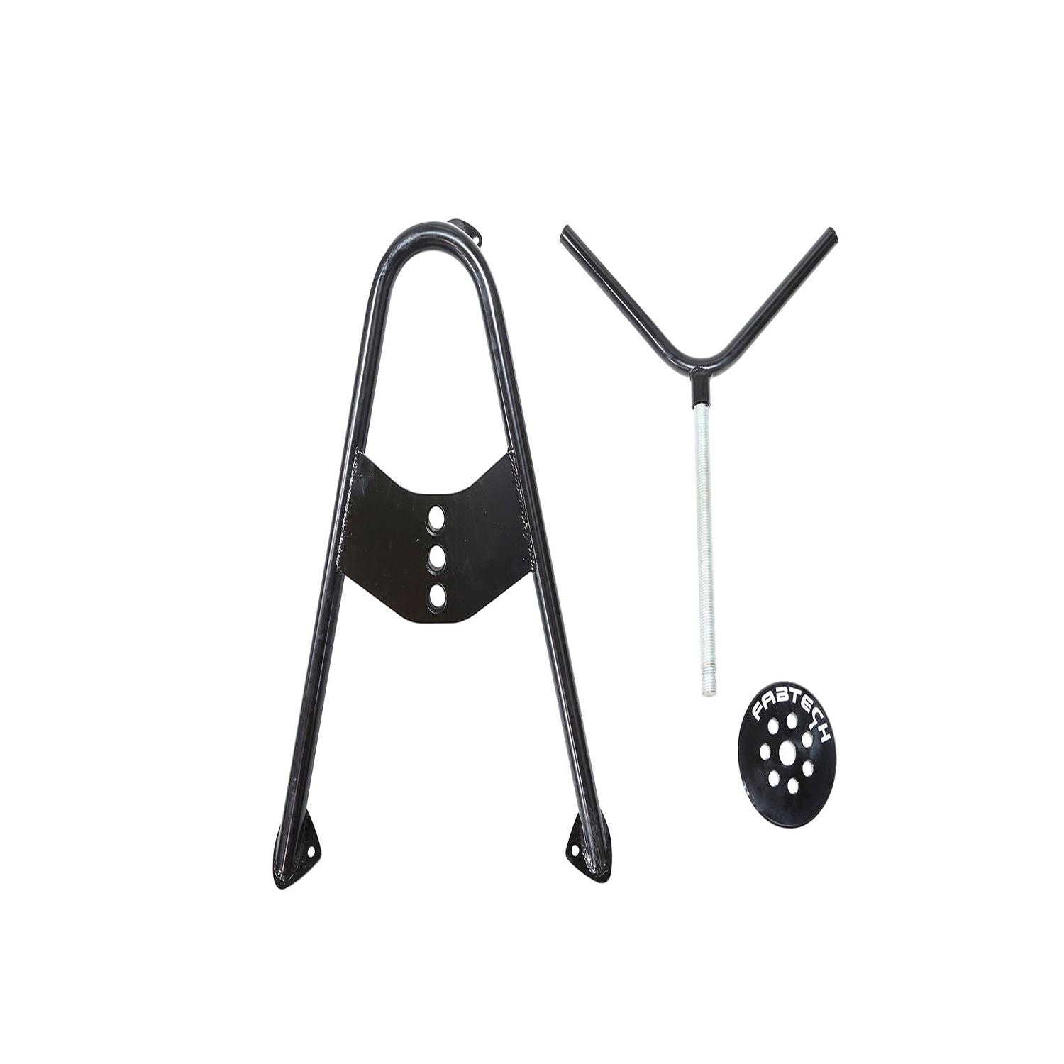 Fabtech 35in Max Tire Size, Black Steel Universal Fit Spare Tire Carrier for GMC Sierra 1500