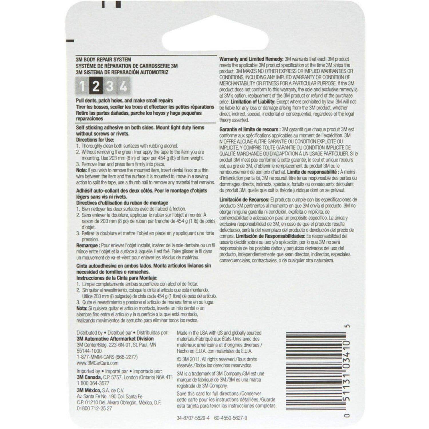 3M Body Molding Tape 1/2in x 75in