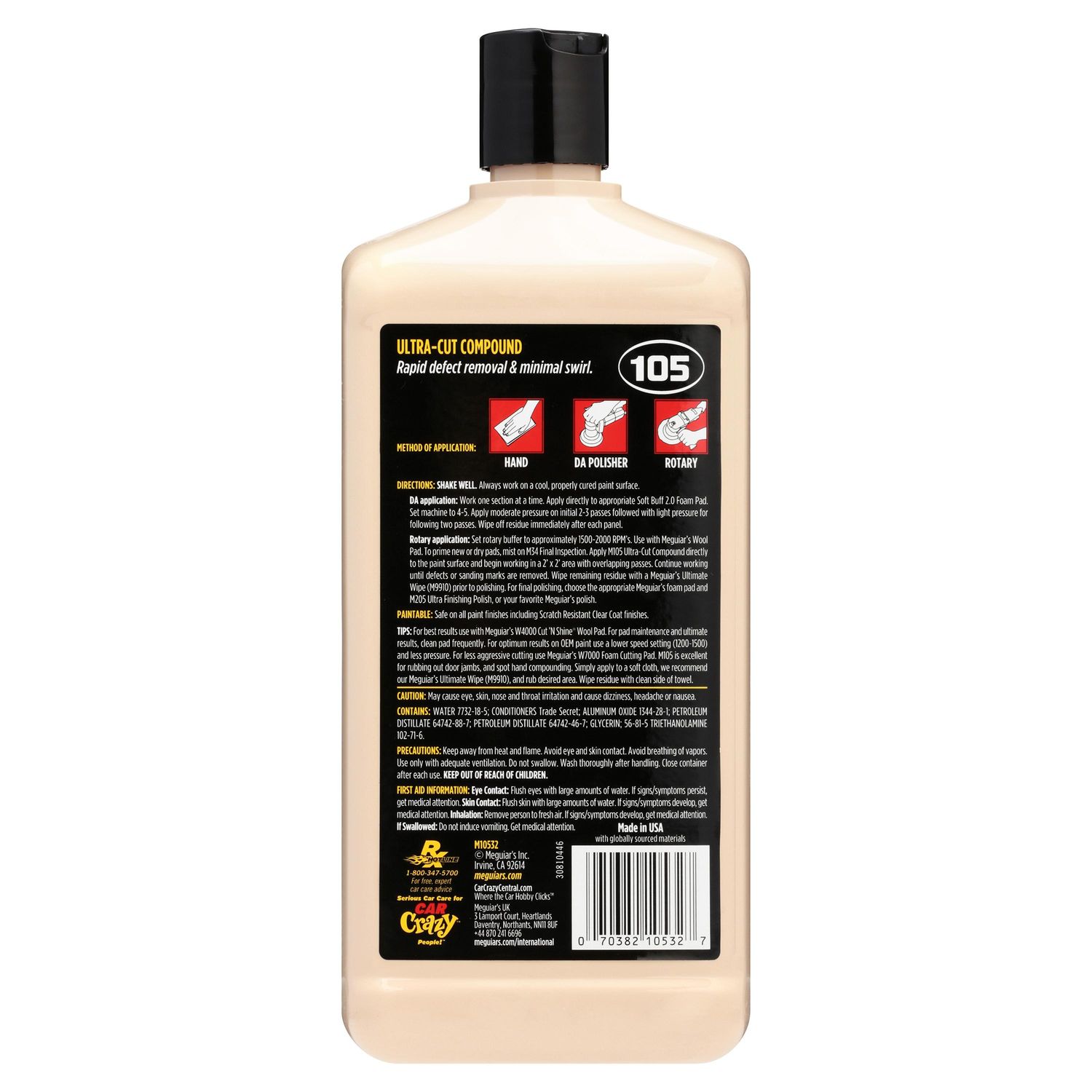 Meguiar's M105 Mirror Glaze Ultra-Cut Compound 32oz
