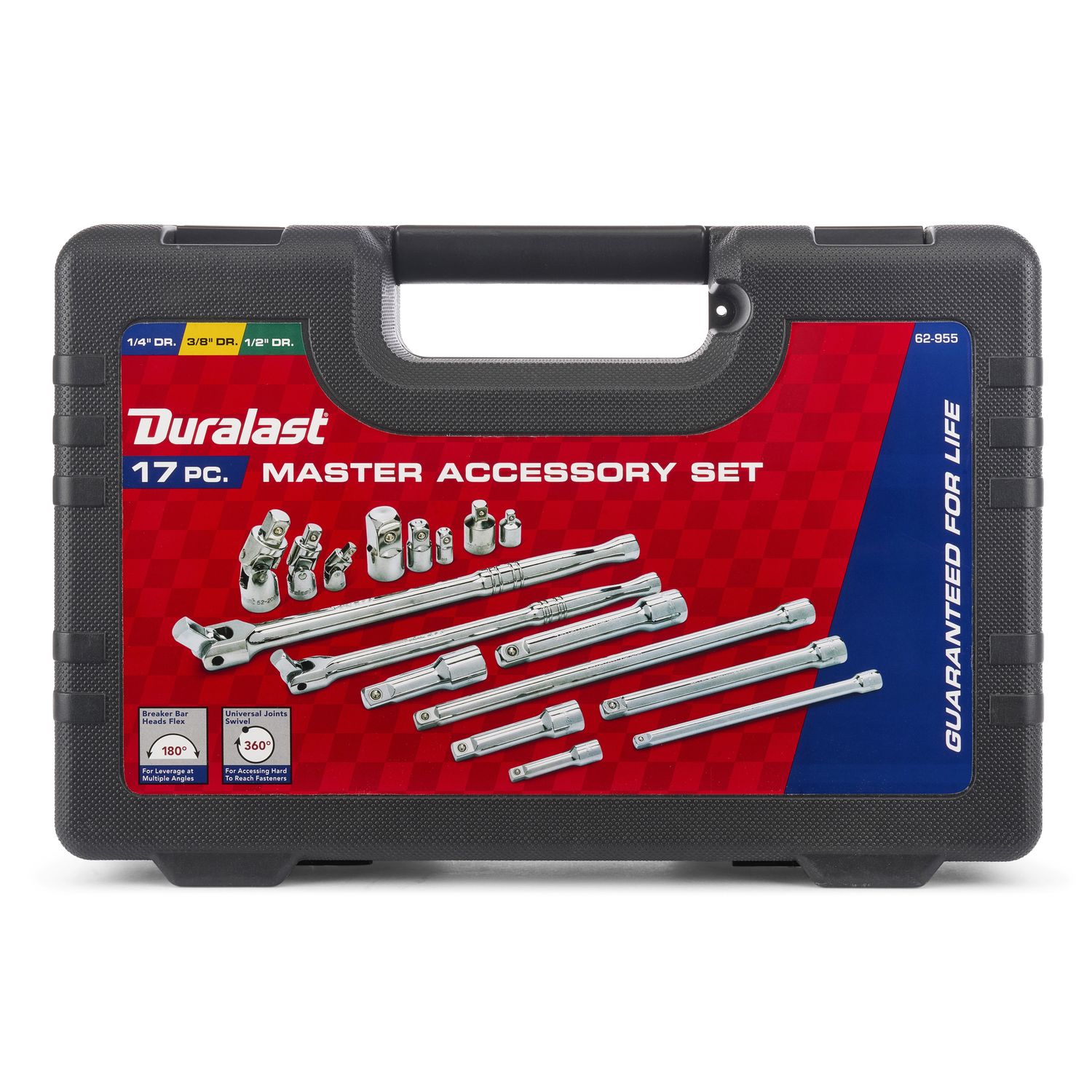 Duralast 1/4in 3/8in 1/2in Drive Accessory Set 17 Piece | AutoZone