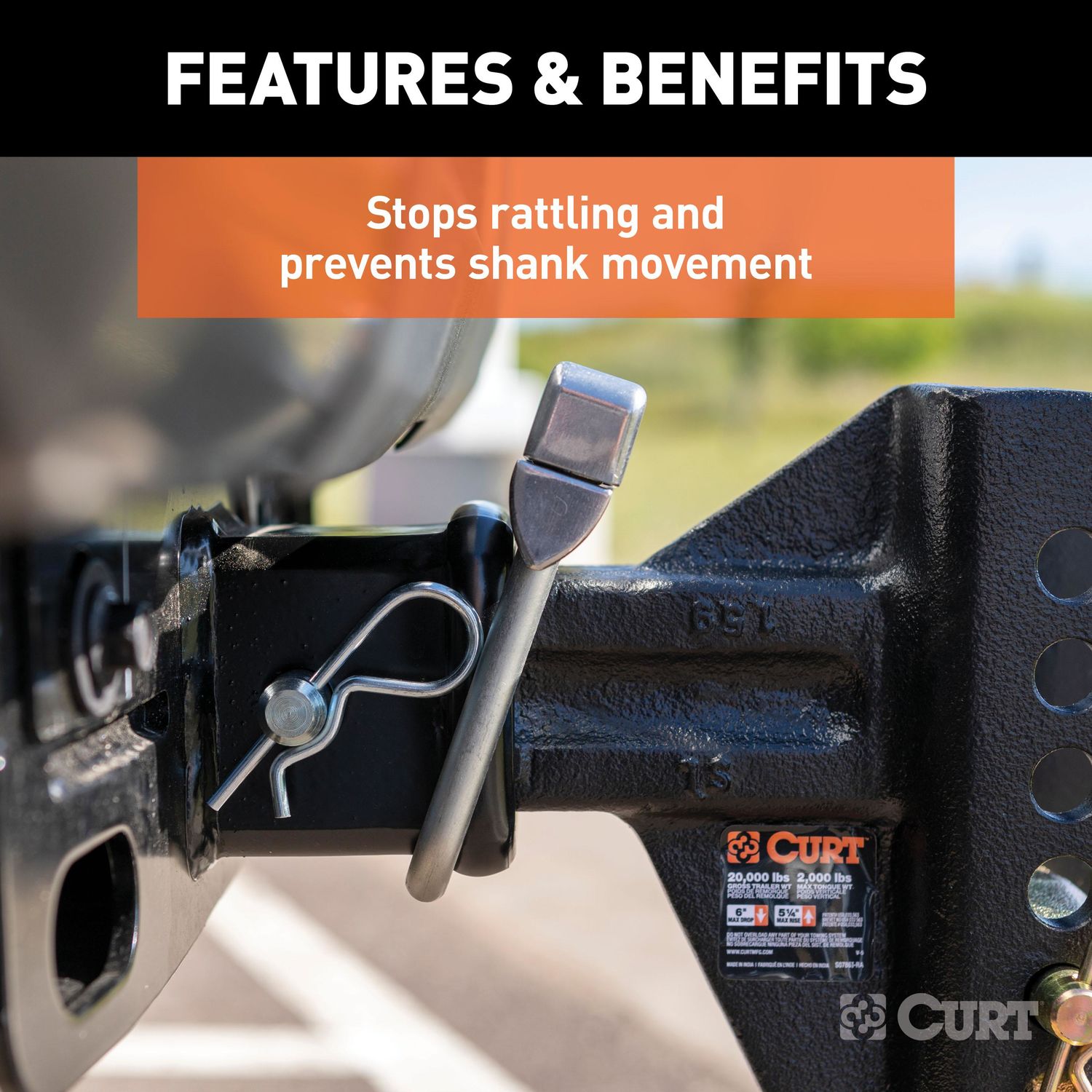 Receiver Rattle Hack Curt 2 1/2in Receiver Anti-Rattle Hitch Clamp | AutoZone