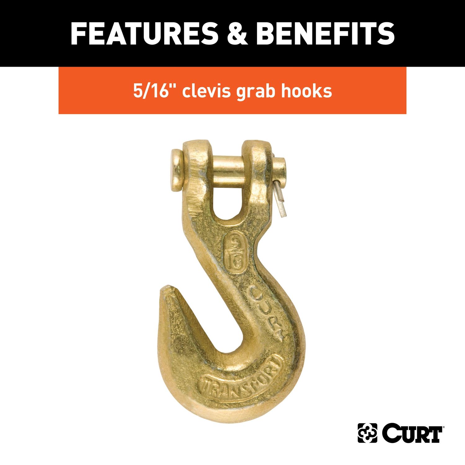 Curt 14ft Transport Binder Safety Chain with 2 Clevis Hooks | AutoZone