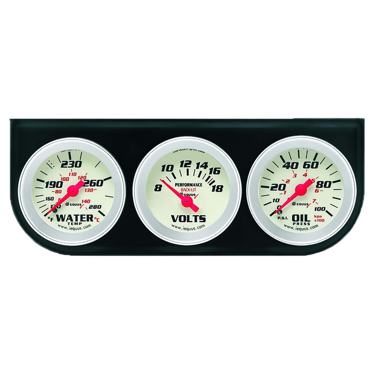 Equus 2 1/16in Volt Triple Gauge Kit | AutoZone