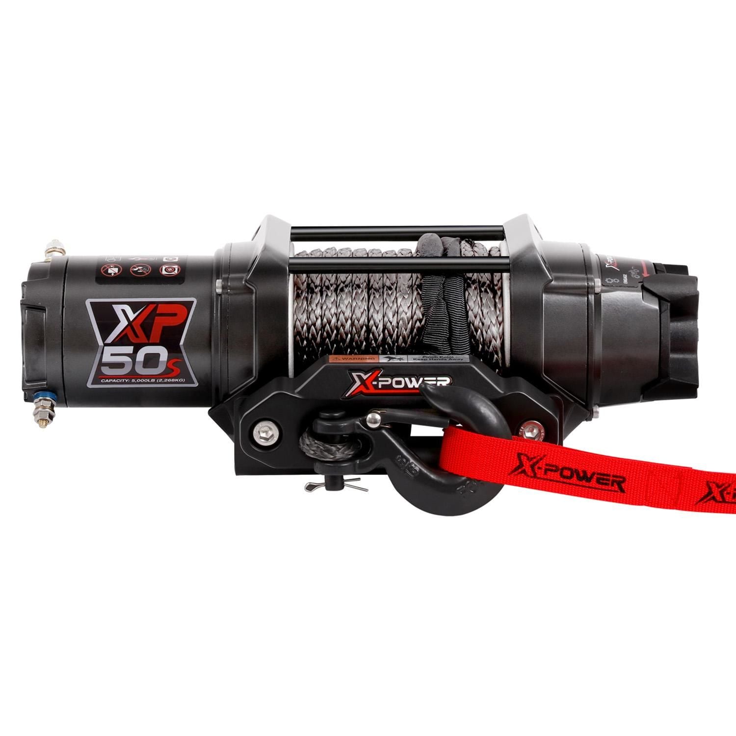 X-Power 12 Volt 5,000lbs Synthetic Rope ATV/UTV Electric Winch