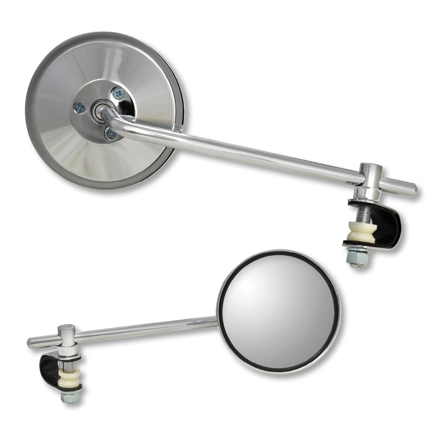 K Source Chrome Universal Long Stem Round Clamp Mirror | AutoZone