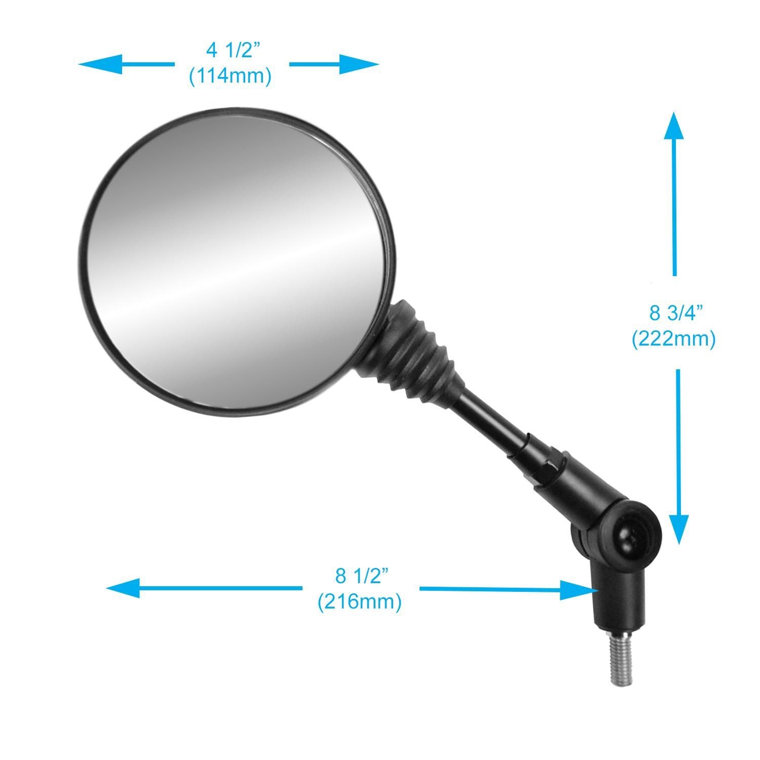 K Source 4 1/2in 10mm Thread Black Round Universal Mirror | AutoZone