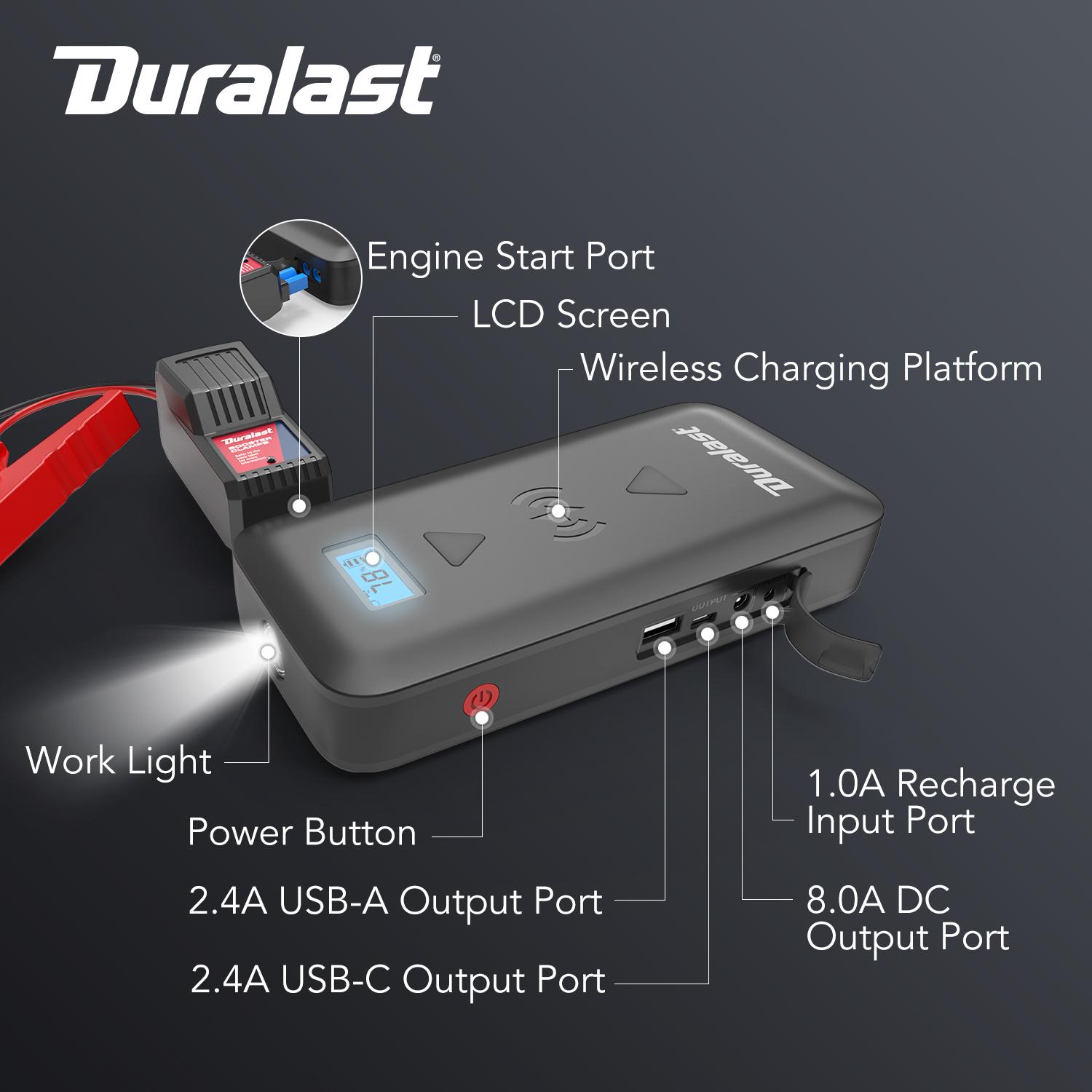 Auto Zone Jumpbox Duralast 2,000 Amps Lithium Portable Jump Starter and Power Pack DL ...