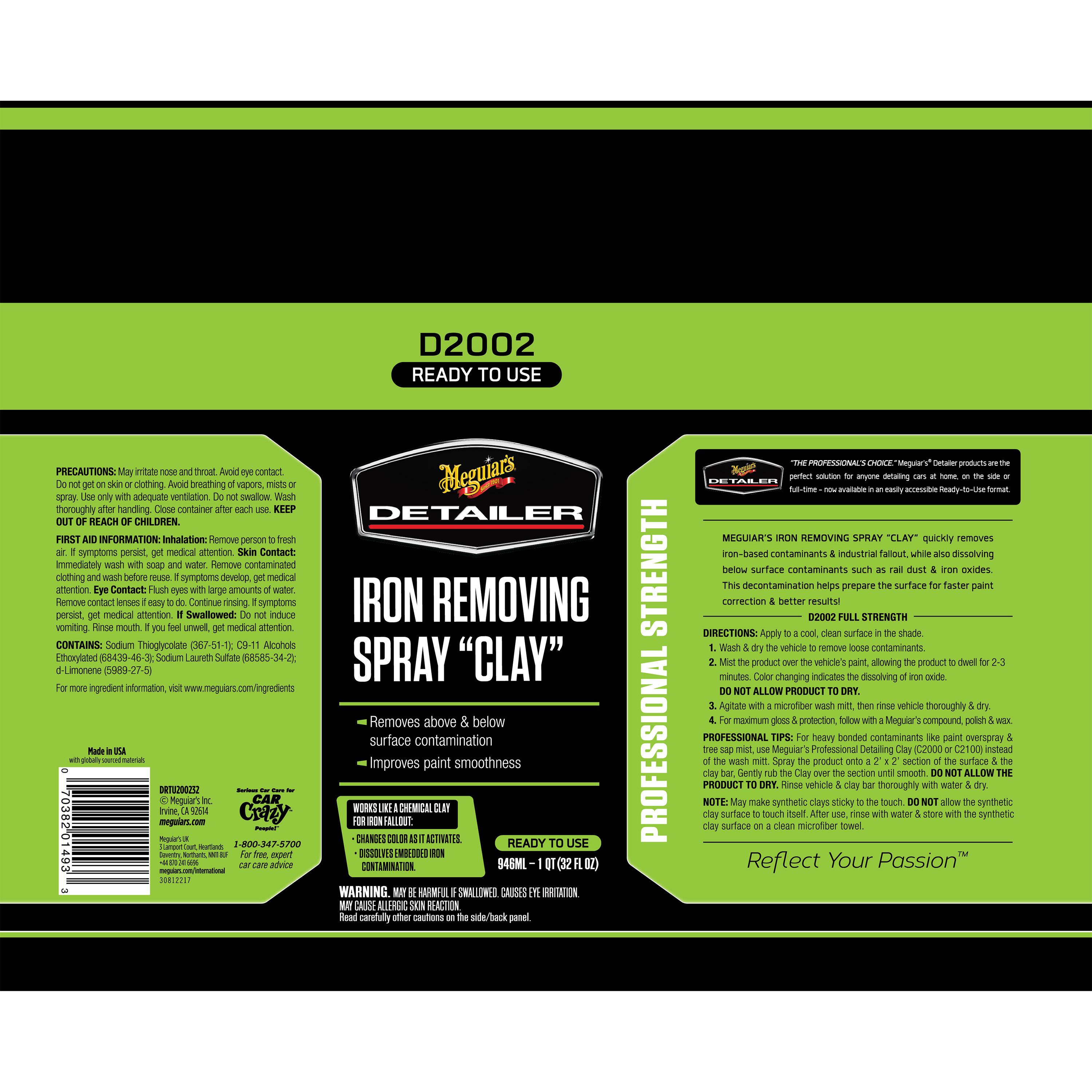 Meguiar's Deep Cleaning Clay Lubricant RTU 32oz | AutoZone