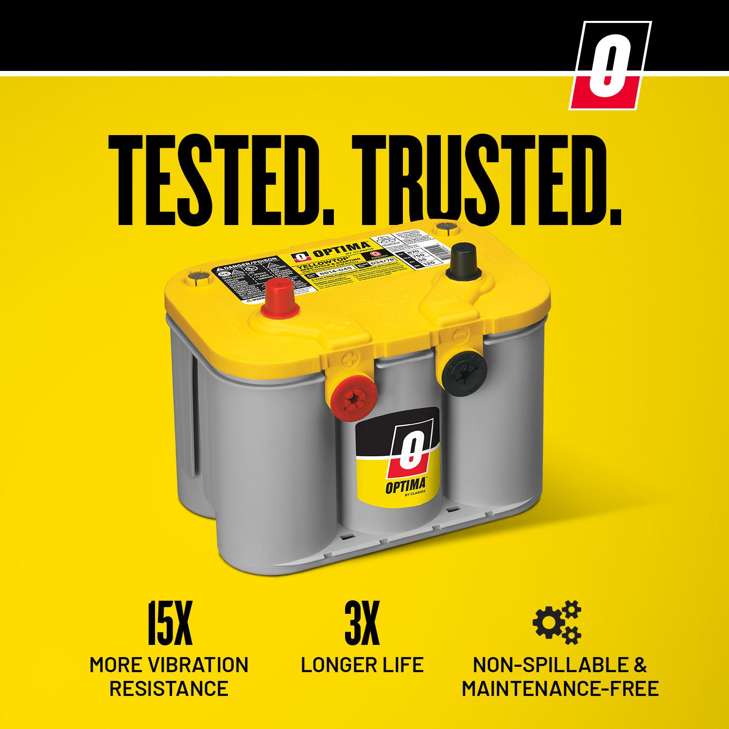 OPTIMA Yellow Top Group Size 34 Absorbed Glass Mat (AGM) Battery