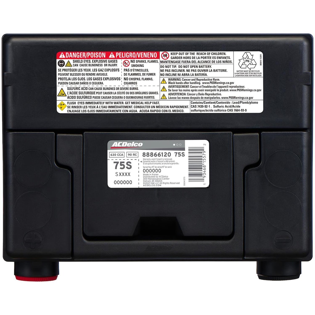 ACDelco Silver Battery 75 / Group Size Type S 75S | AutoZone