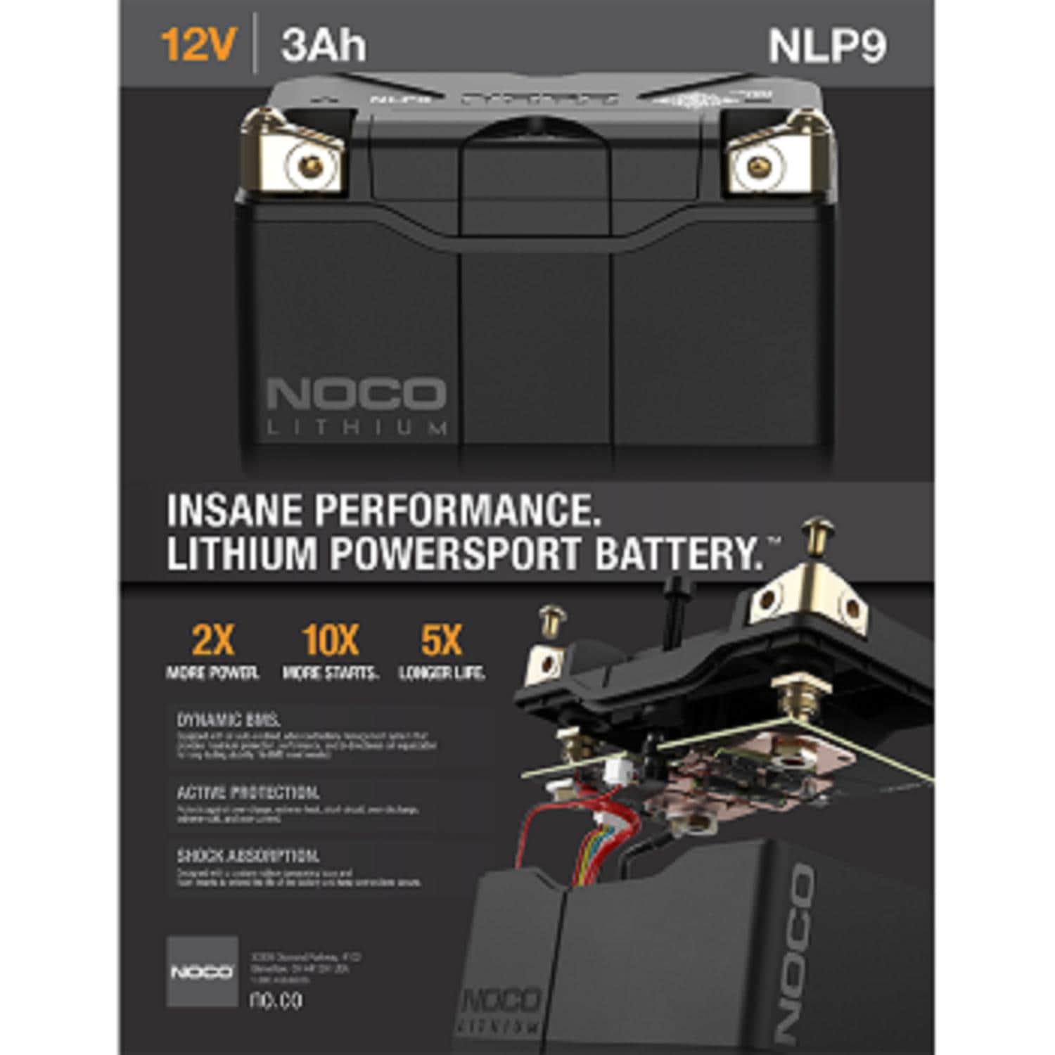 NOCO Group Size 9 Powersport Lithium Ion Battery NLP9 | AutoZone