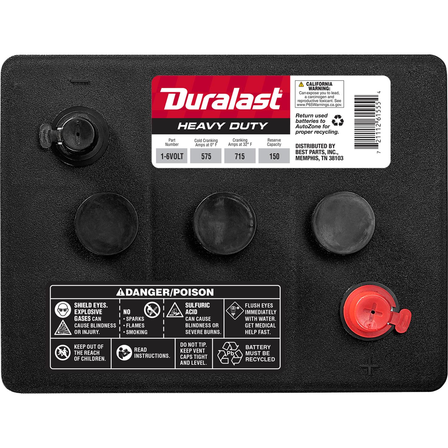 オートゾーン Duralast Battery 1 / Group Size SAE - Type A Heavy Duty 1-6VOLT