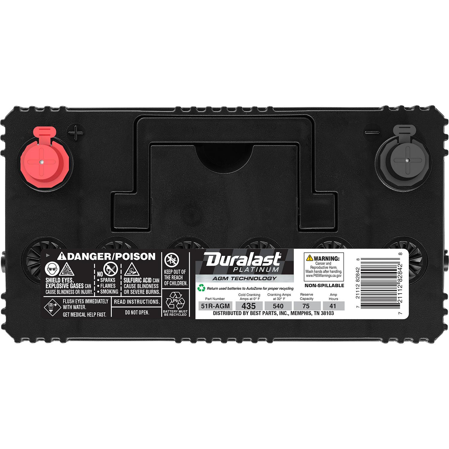 Duralast Platinum AGM Battery 51R / Group Size SAE - Type A 51R-AGM