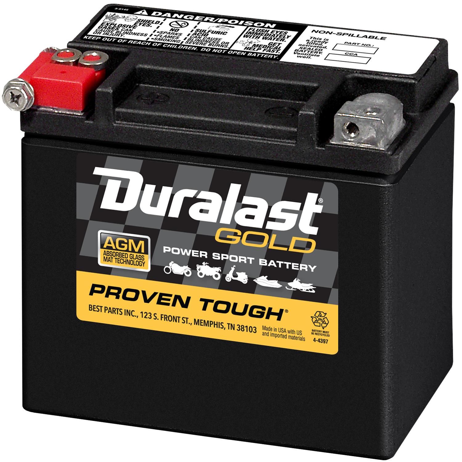 Duralast Gold Group Size 12 Powersport Absorbed Glass Mat (AGM) Battery ETX12 for Buick Regal