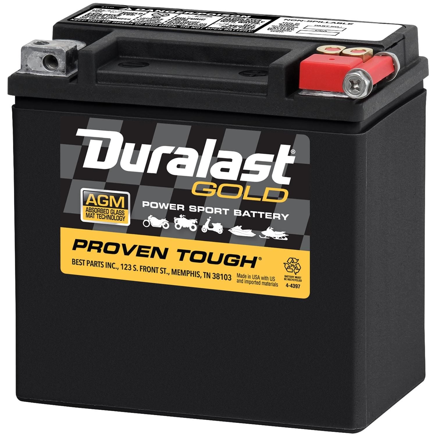 Duralast Gold Group Size BTX14L Powersport Absorbed Glass Mat (AGM) Battery ETX14L for Buick Regal