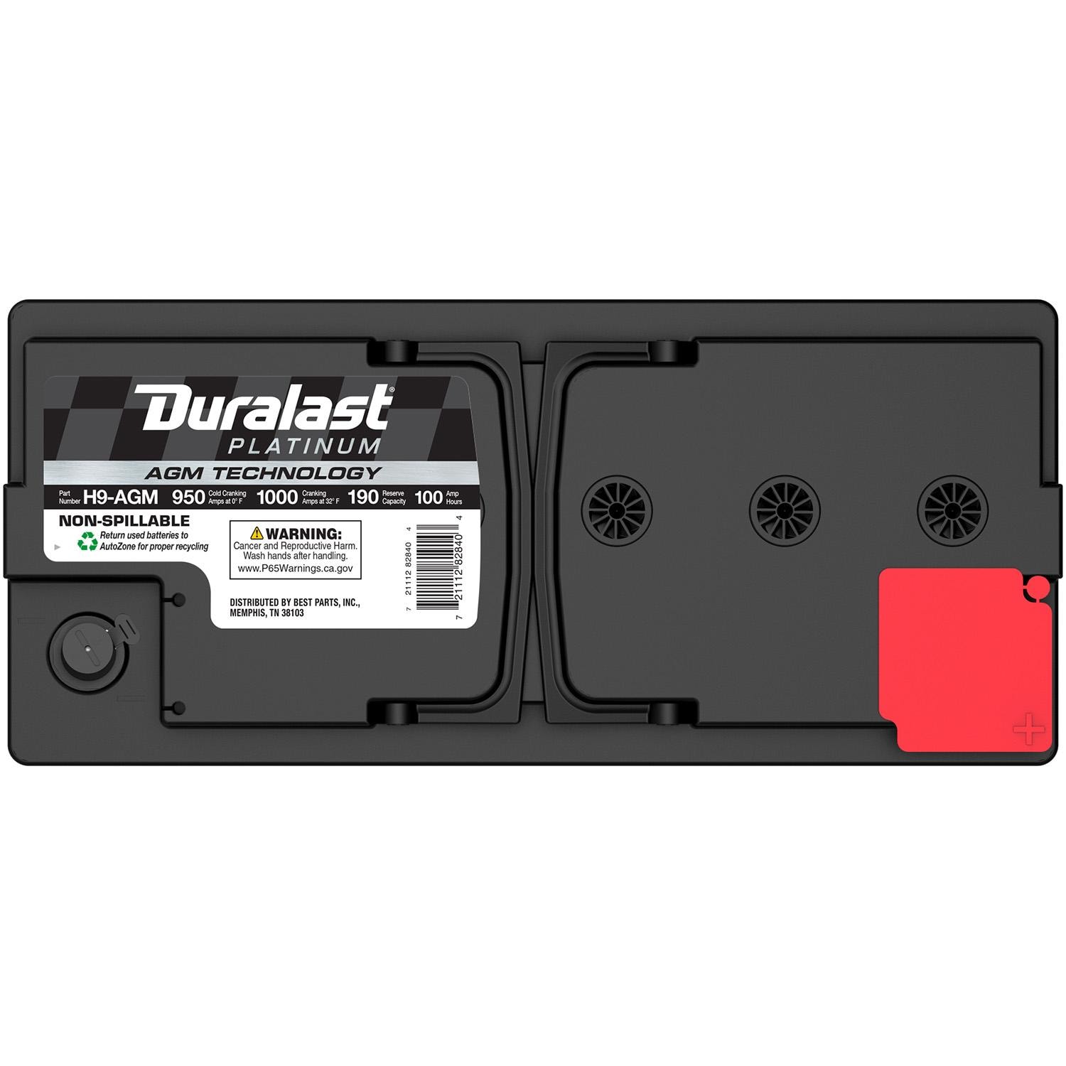 Duralast Platinum AGM Battery 95R / H9 Group Size Top Post - SAE - A H9-AGM