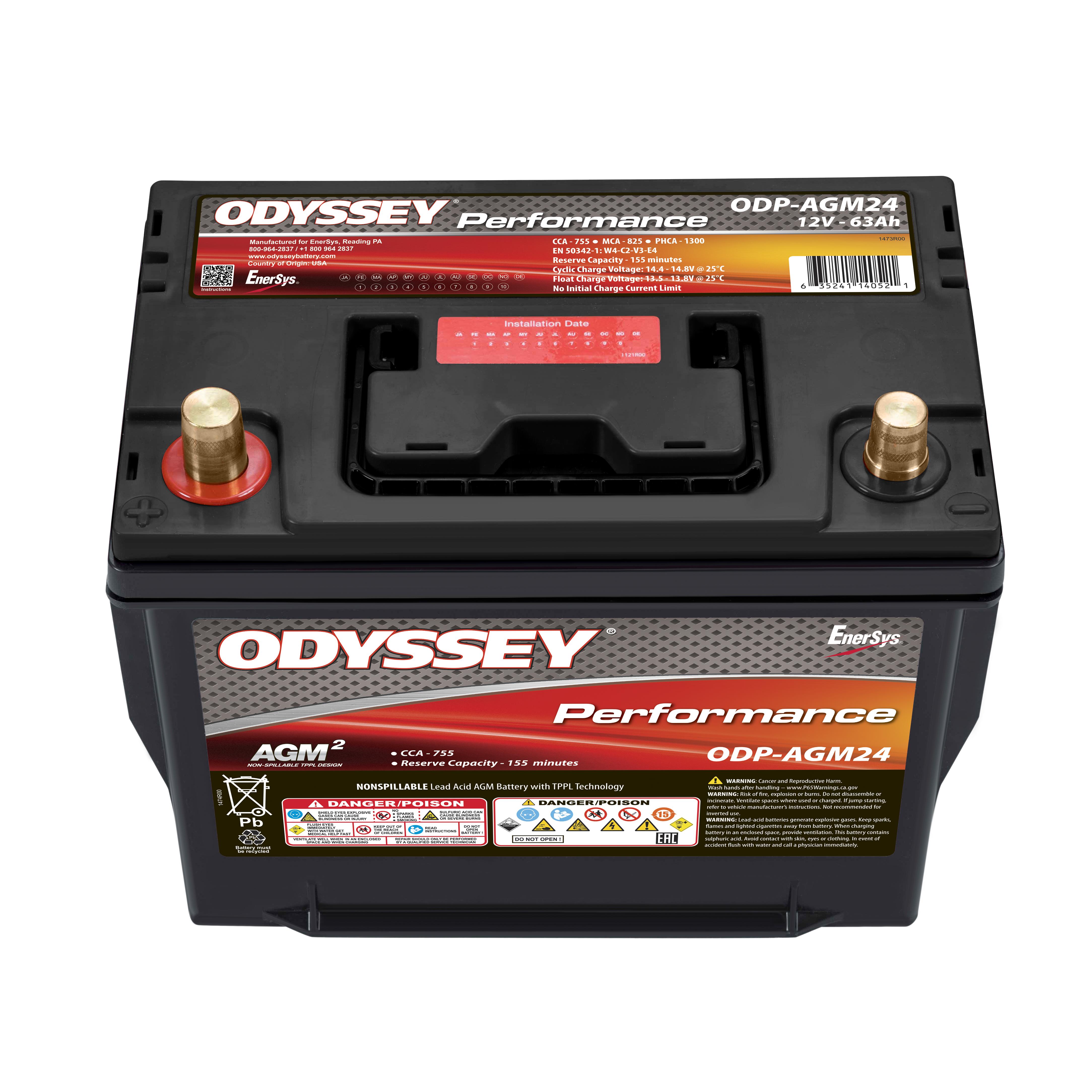 Odyssey Extreme Group Size 24 Absorbed Glass Mat (AGM) Battery ODX
