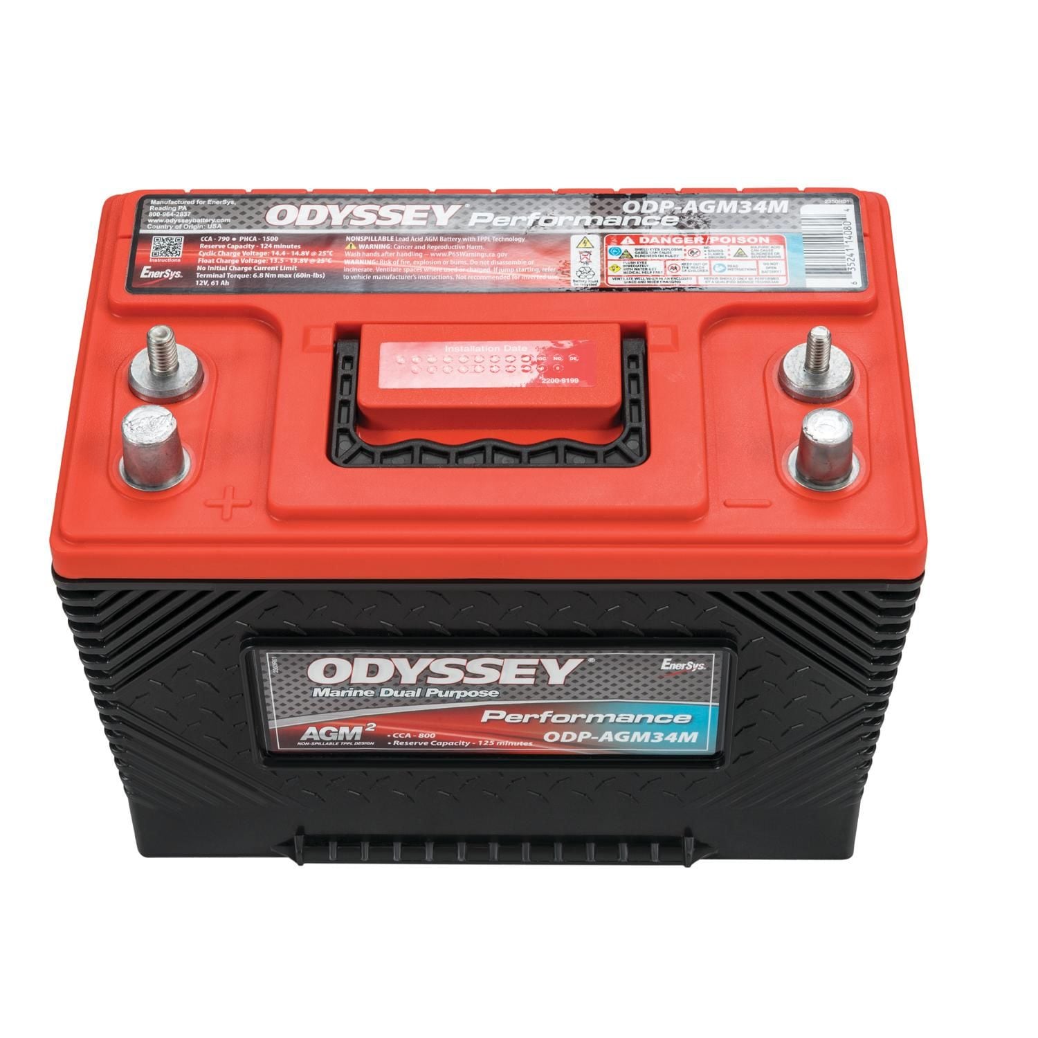 Odyssey Performance Group Size 34 Absorbed Glass Mat (AGM) Battery