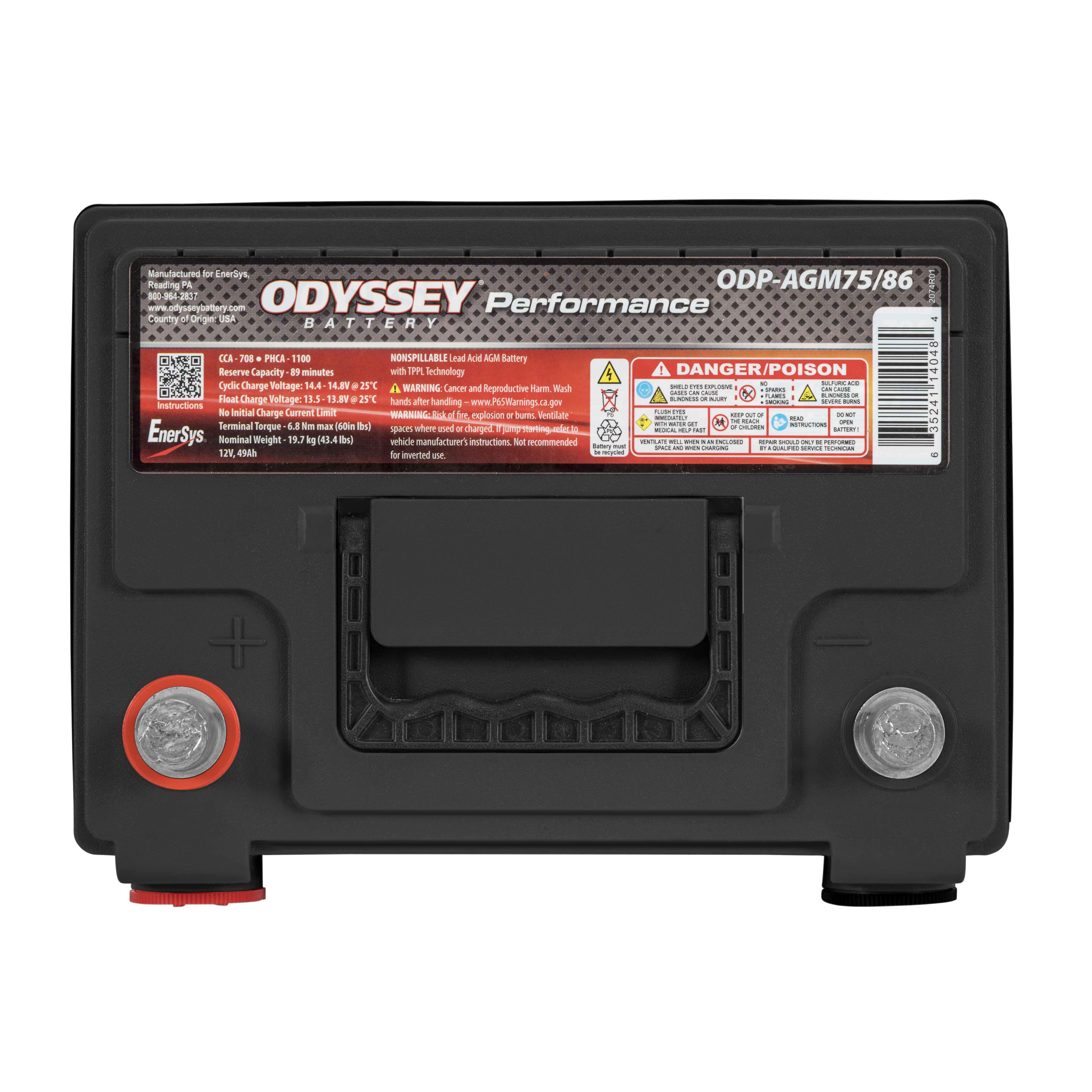 Odyssey Performance Group Size 72 Absorbed Glass Mat (AGM) Battery