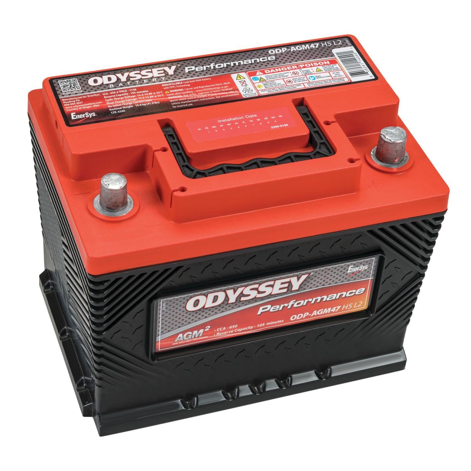 Odyssey Performance Group Size 47 Absorbed Glass Mat (AGM) Battery
