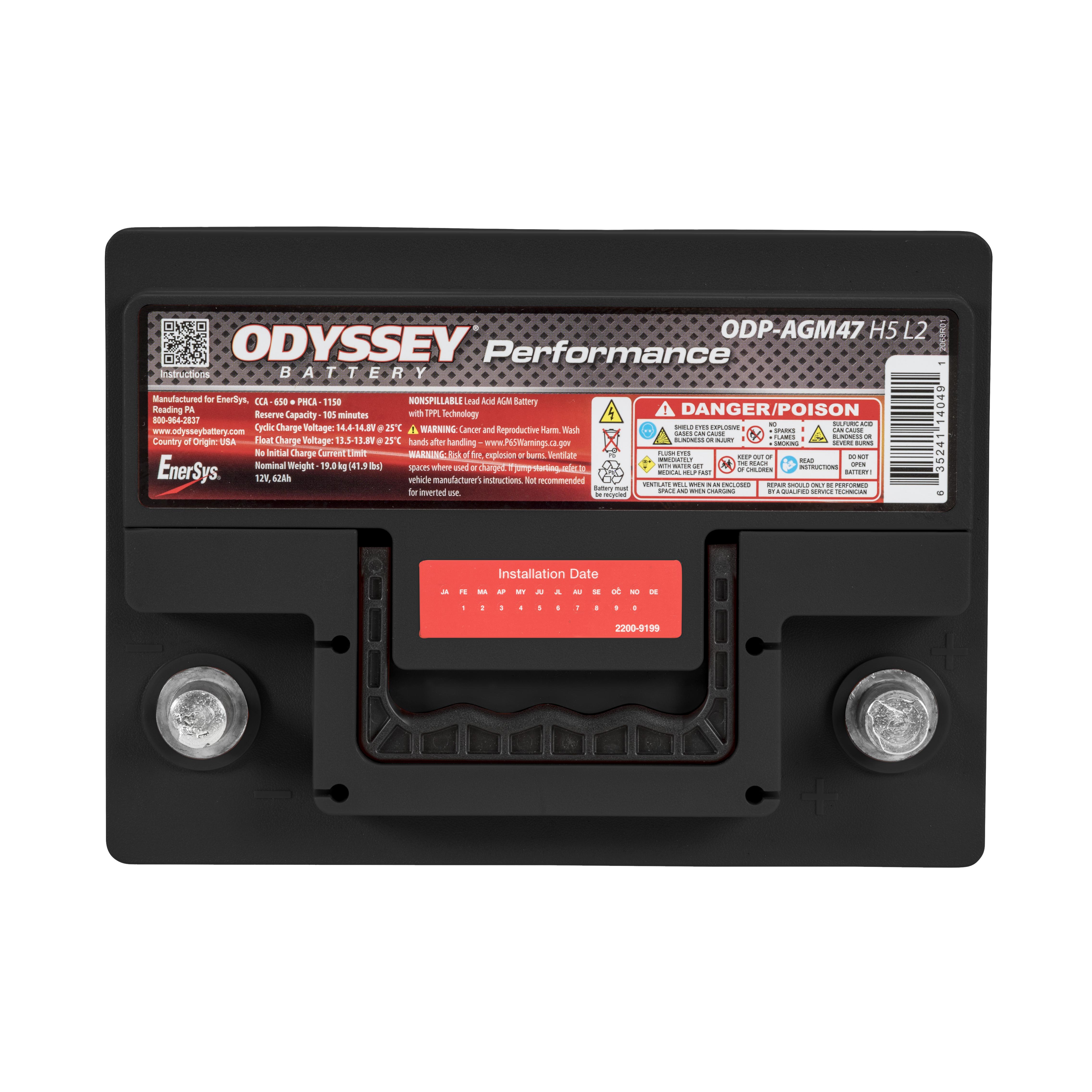 Odyssey Performance Group Size 47 Absorbed Glass Mat (AGM) Battery