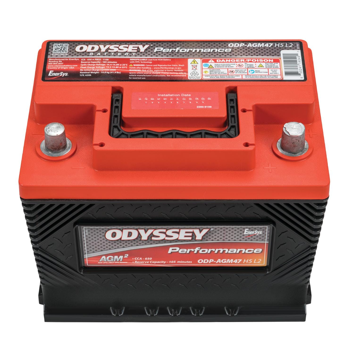 Odyssey Performance Group Size 47 Absorbed Glass Mat (AGM) Battery