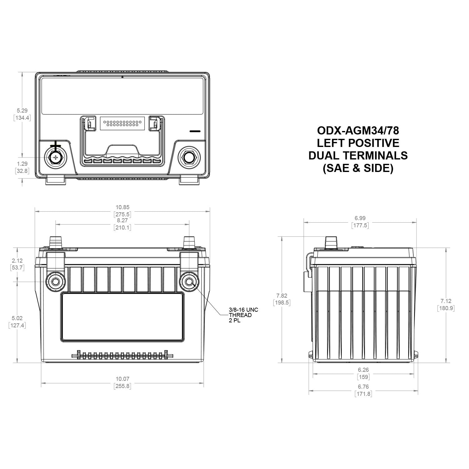 Aki Odyssey Extreme Group Size 34 Absorbed Glass Mat (AGM) Battery ODX