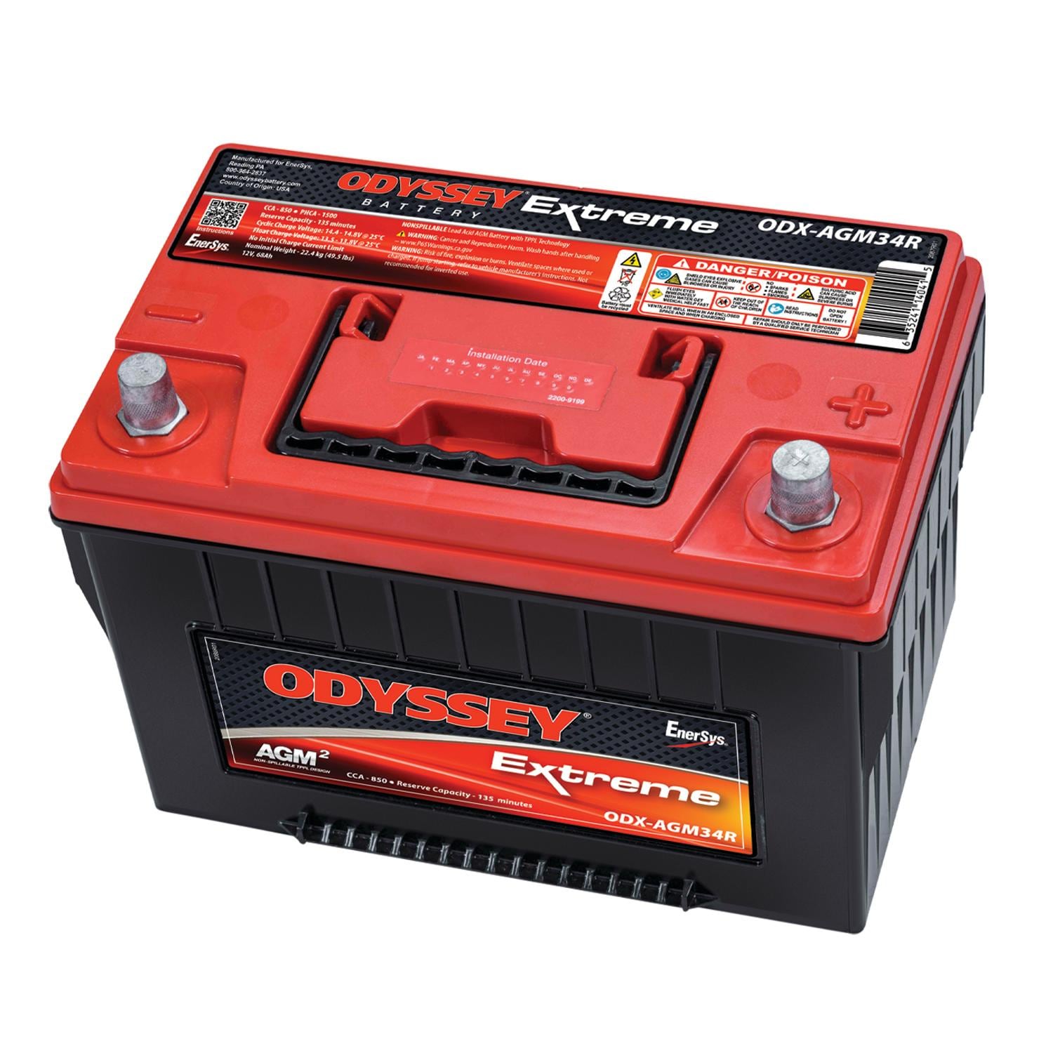 Odyssey Extreme Group Size 34 Absorbed Glass Mat (AGM) Battery ODX